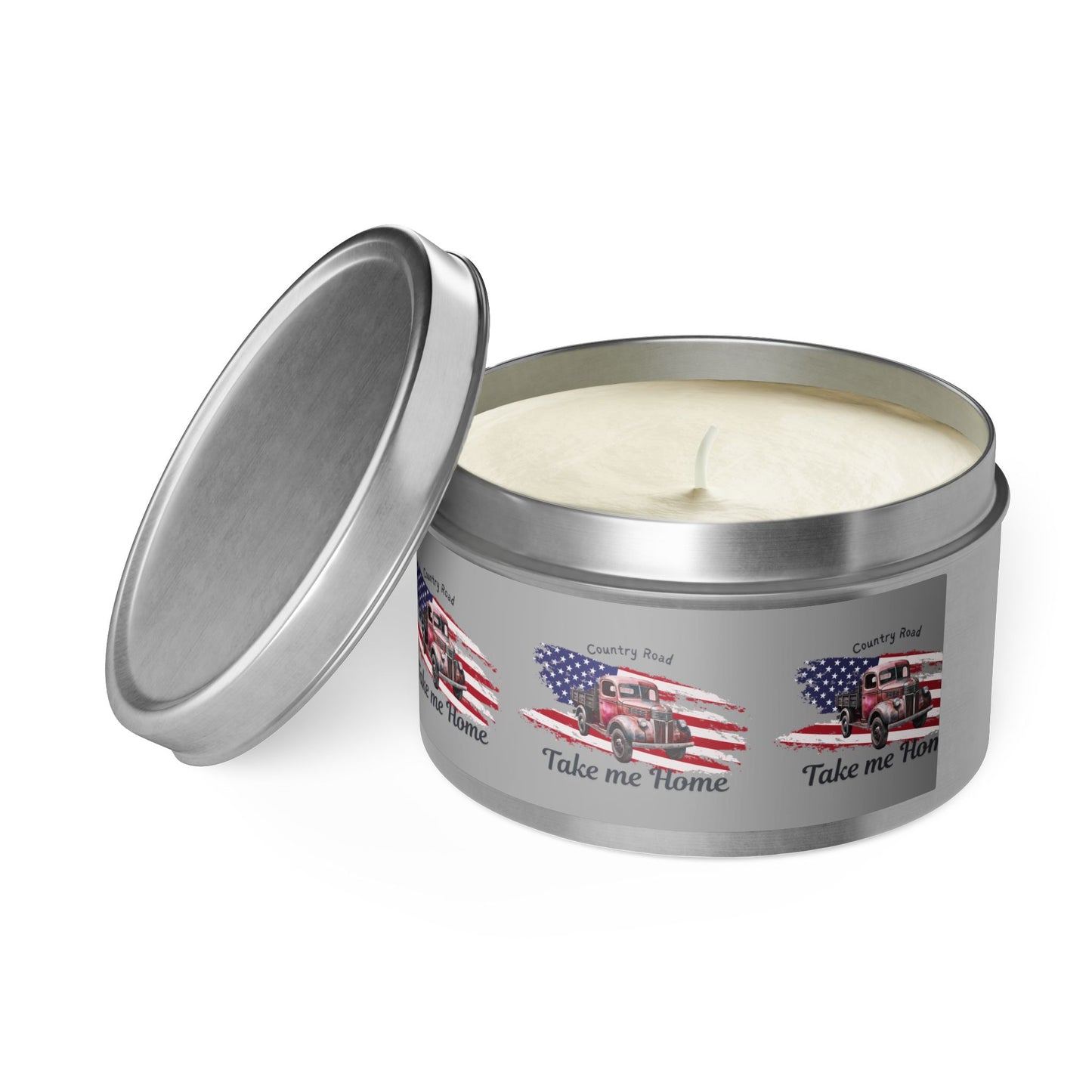 Rustic Tin Candle - 'Take Me Home' with Vintage Truck Design