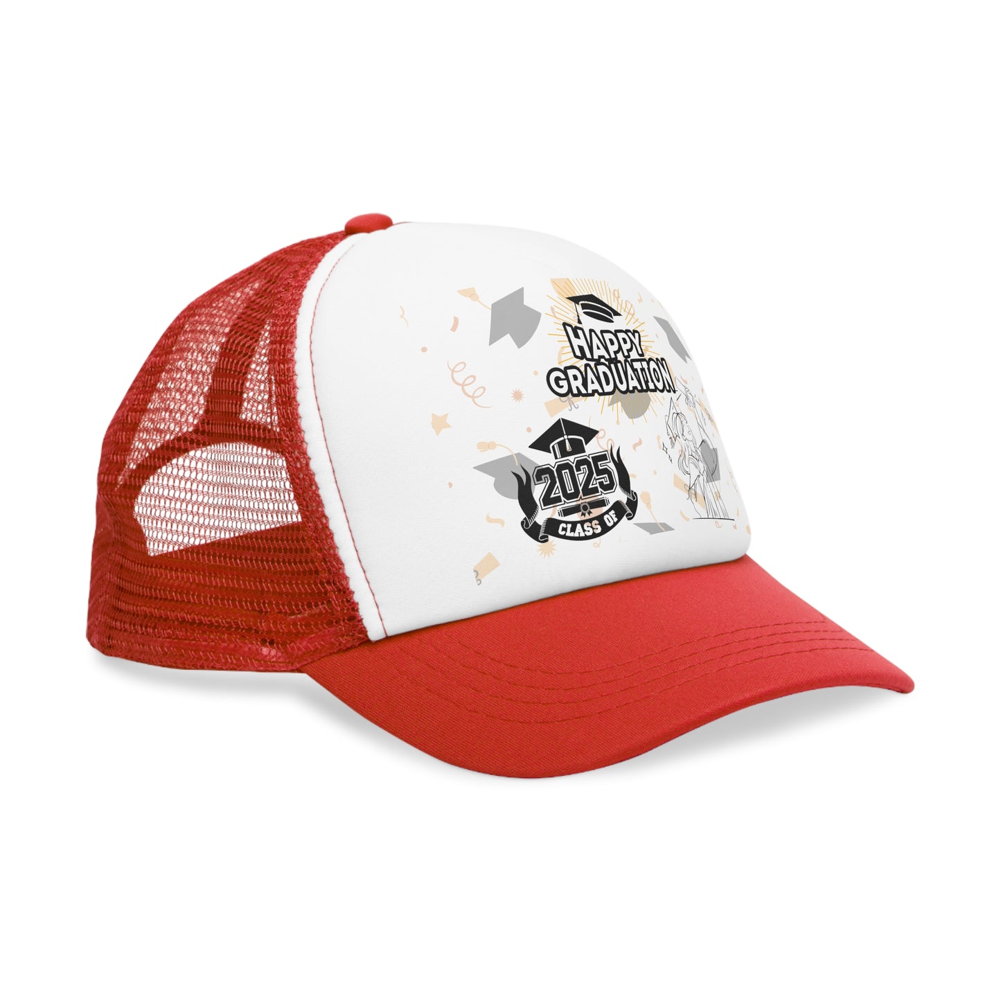Happy Graduation Mesh Cap | 2025 Class of Trucker Hat | Perfect for Graduates