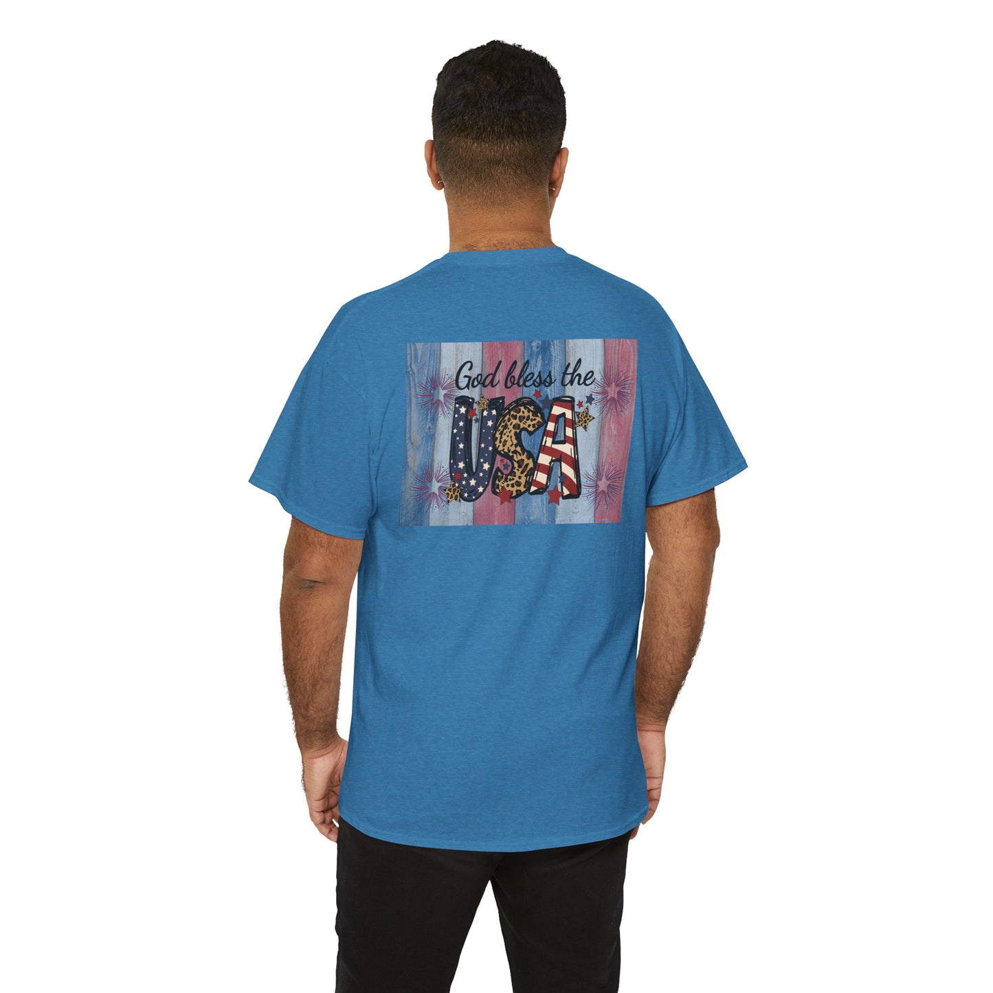 Patriotic Love Unisex Heavy Cotton Tee - God Bless the USA Design