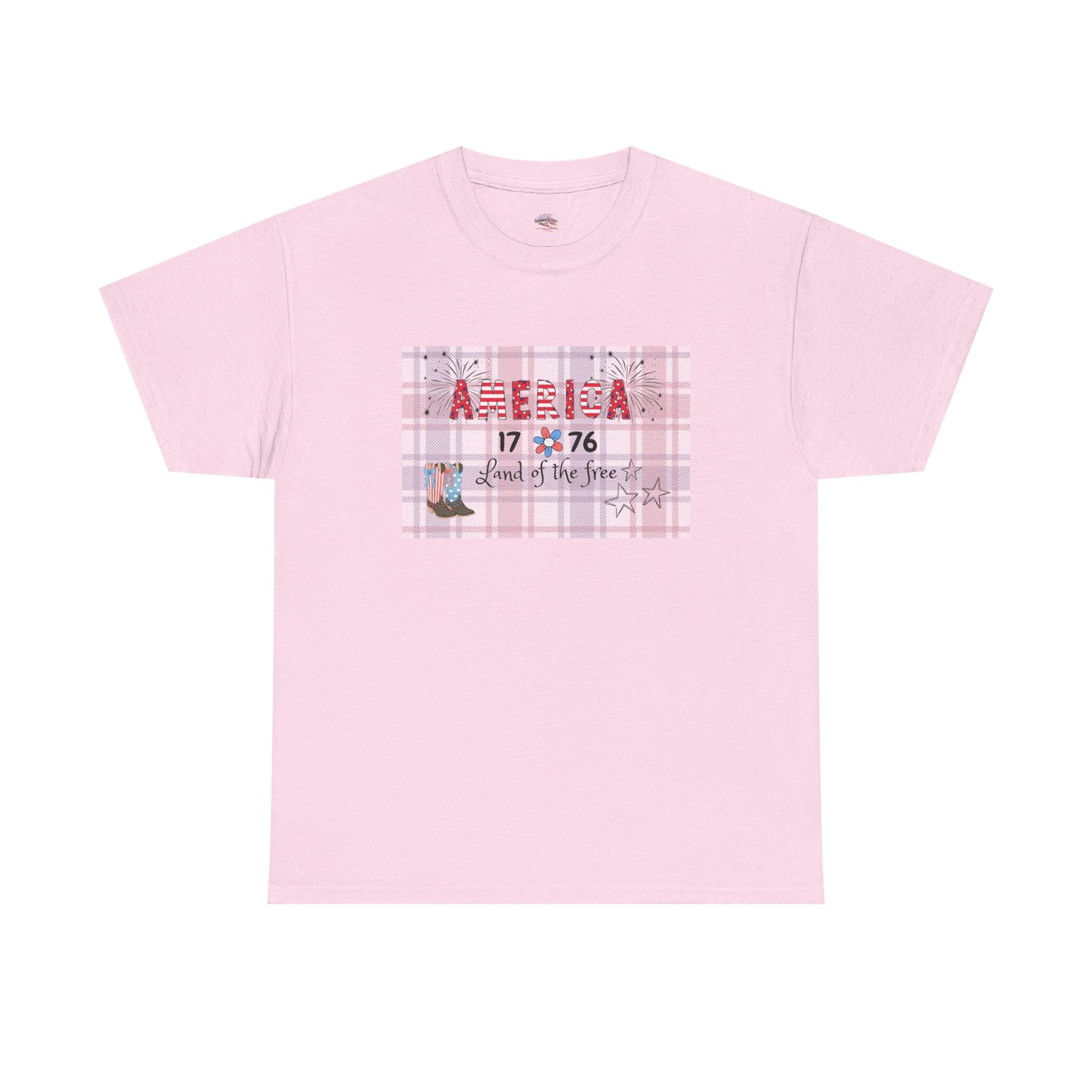 Patriotic Unisex Heavy Cotton Tee | America 1776 Land of the Free