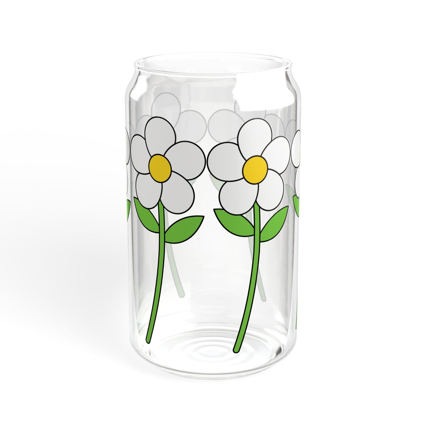 Floral Sipper Glass - 16oz Eco-Friendly Drinkware with Bamboo Lid