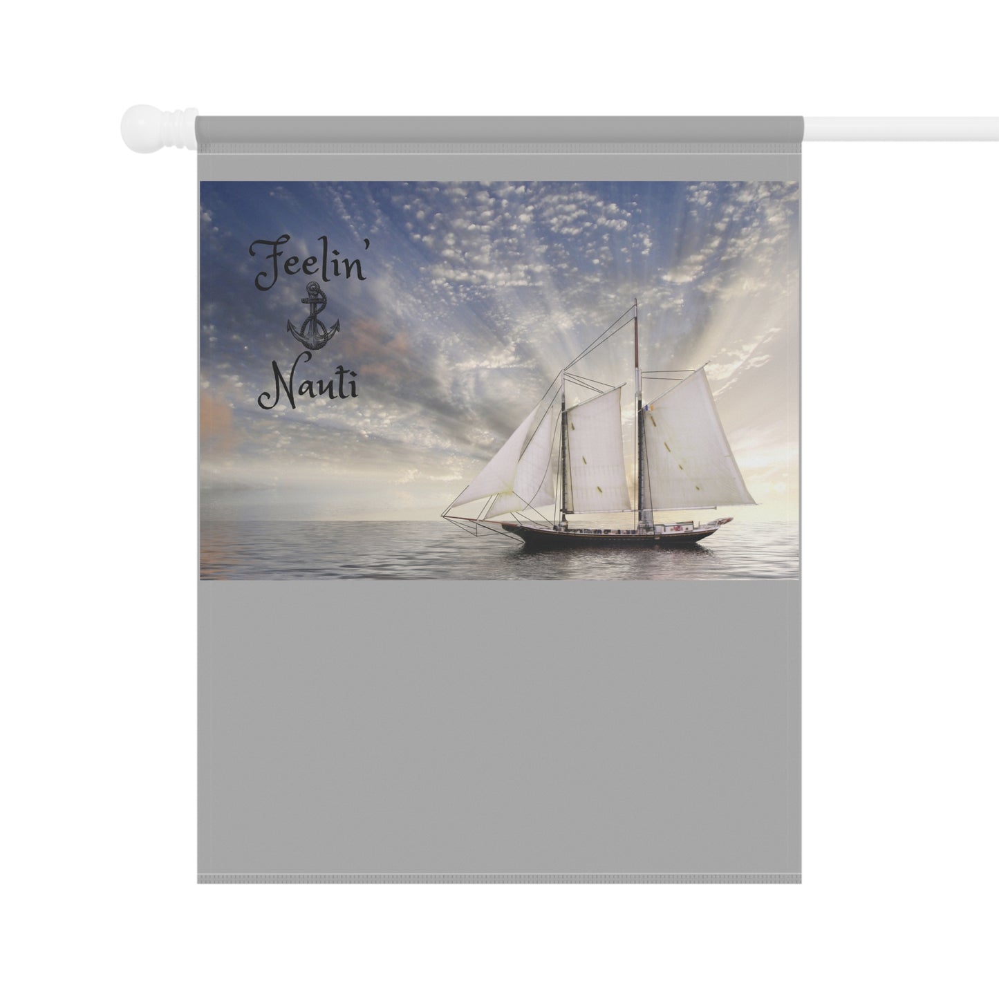 Nautical Garden Banner, Outdoor Decor, Sailboat Flag, Maritime Home Decoration, Beach House Sign, Coastal Charm