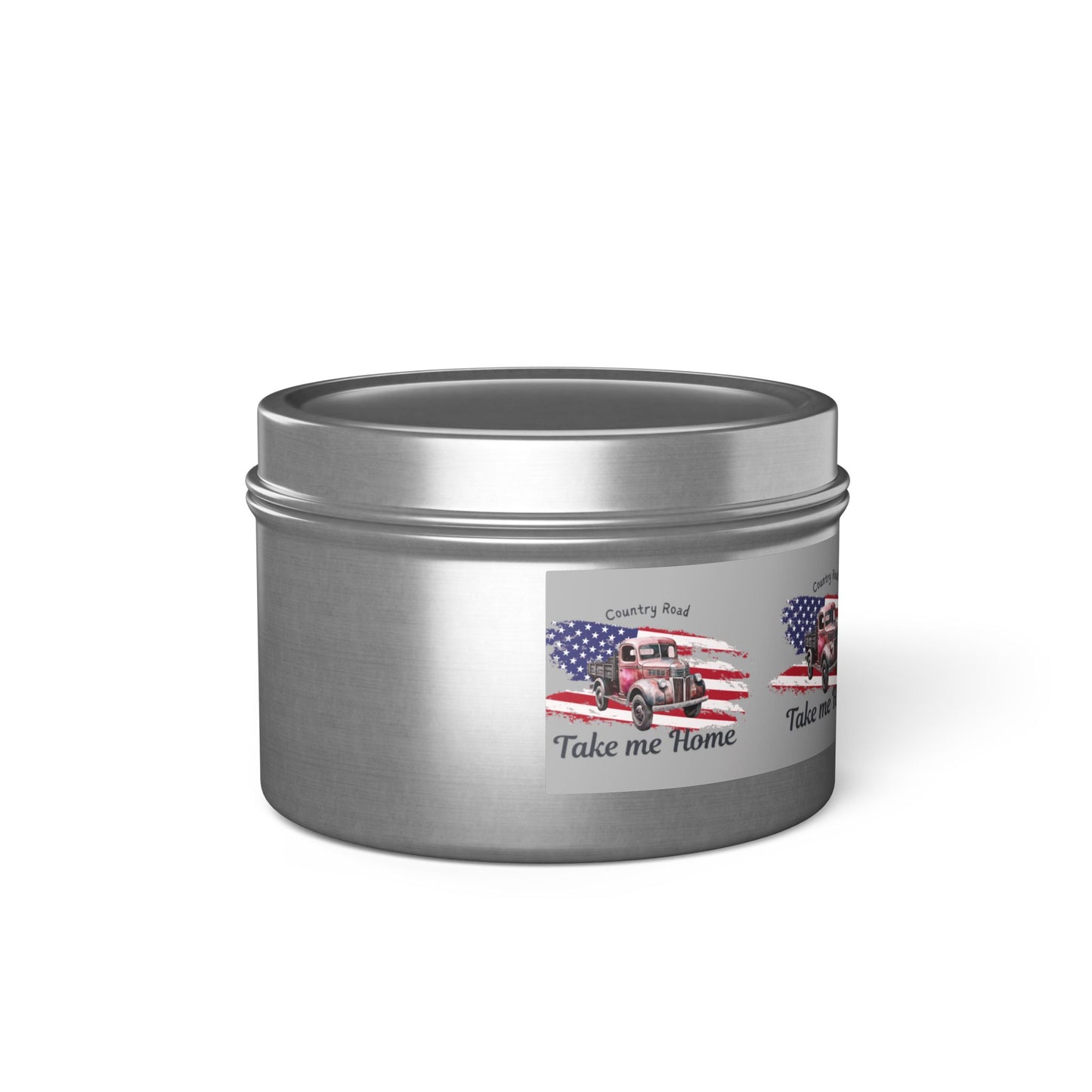 Rustic Tin Candle - 'Take Me Home' with Vintage Truck Design