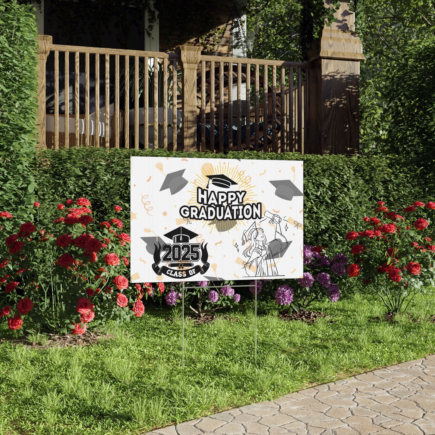 Graduation Lawn Sign - Happy Graduation 2025 Celebration Decor