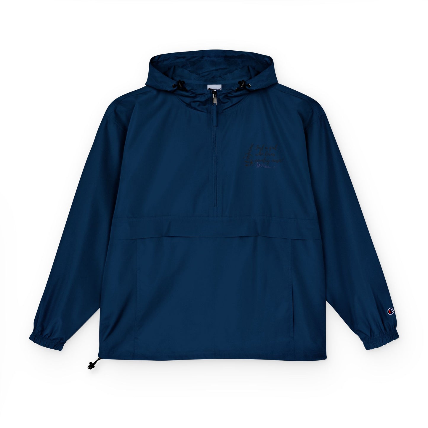 Unisex Packable Anorak Jacket - Lightweight Orange Rain Gear with Inspirational Quote