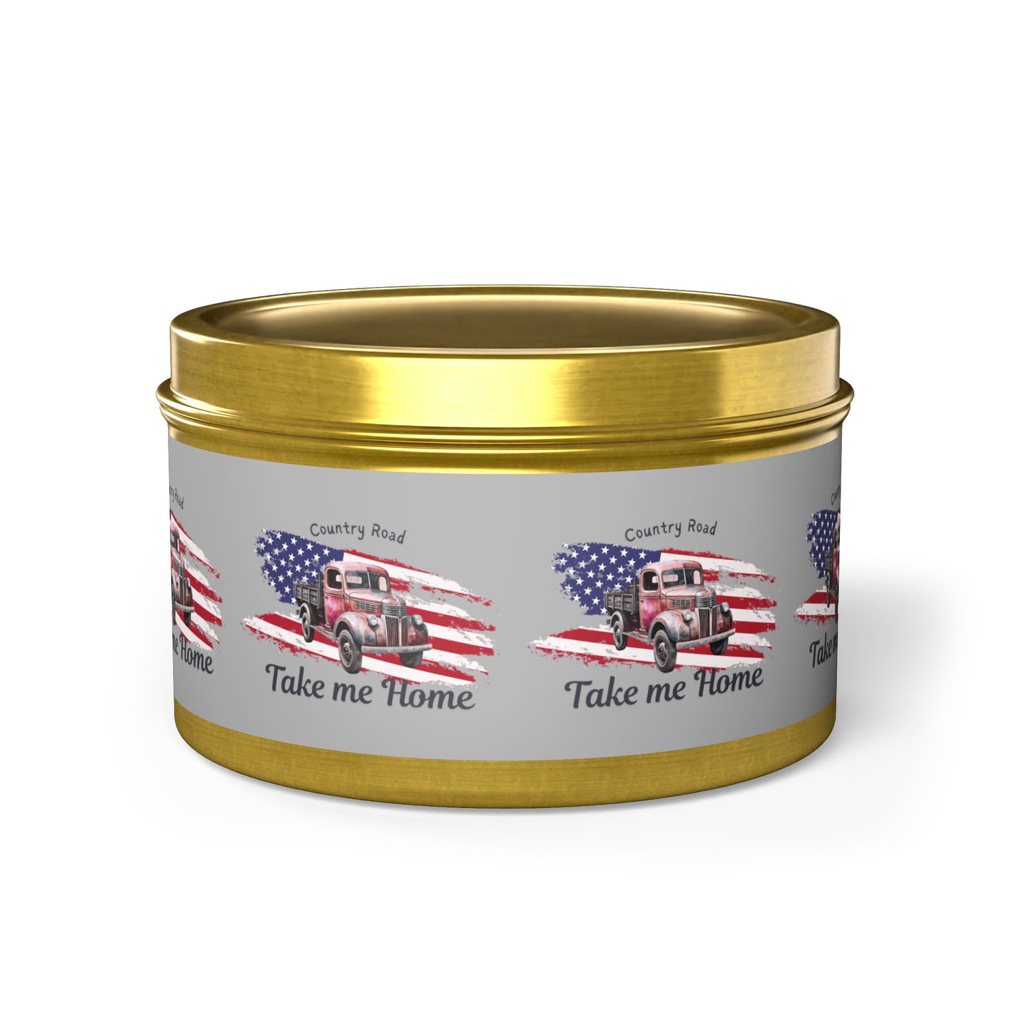 Rustic Tin Candle - 'Take Me Home' with Vintage Truck Design