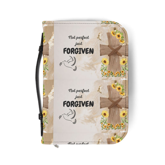 Bible Cover with Inspirational Design, Perfect for Gifts, Church, Journaling, Prayer, and Daily Use, Not Perfect Just Forgiven
