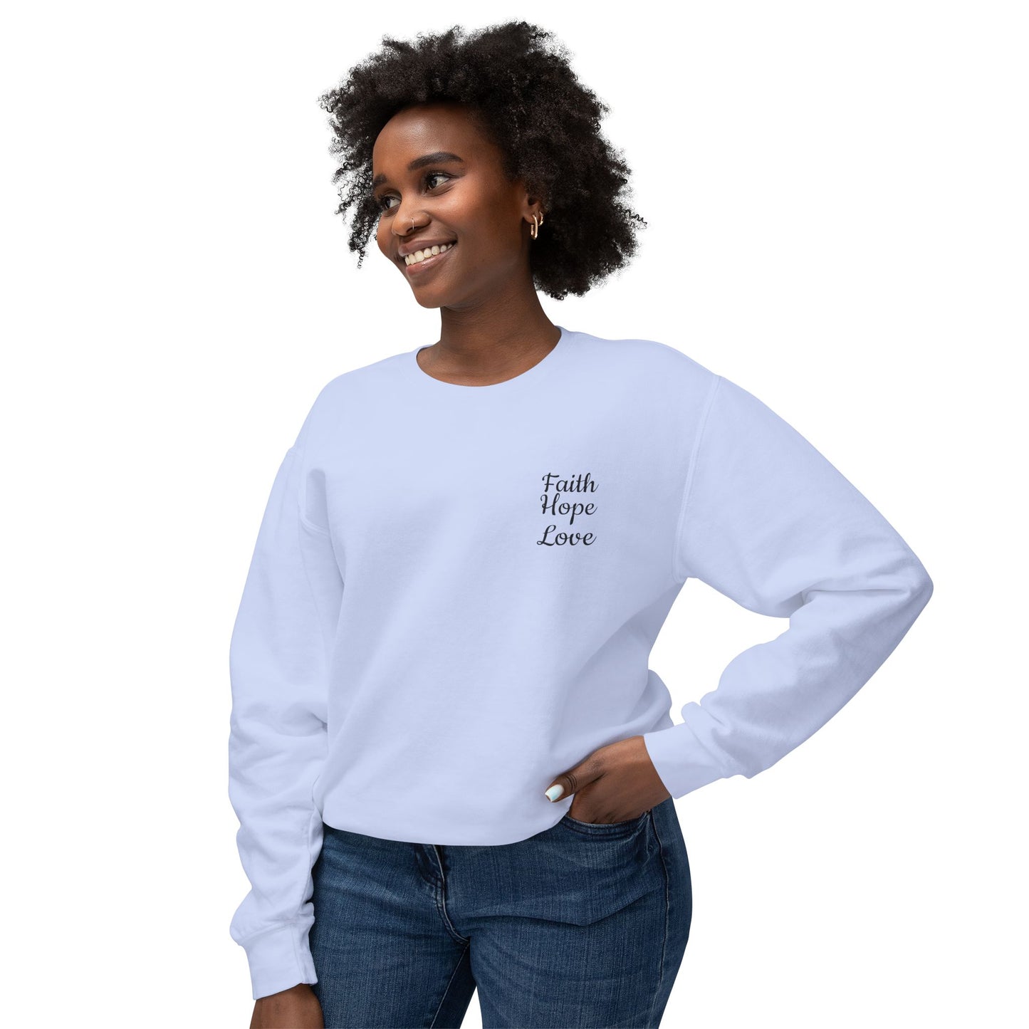 Faith, Hope, Love Unisex Lightweight Crewneck Sweatshirt