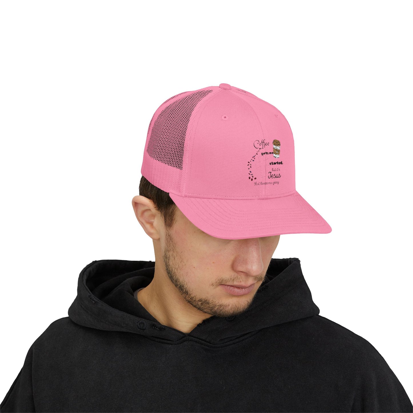 Coffee & Jesus Snapback Trucker Cap - Motivational Hat for Coffee Lovers