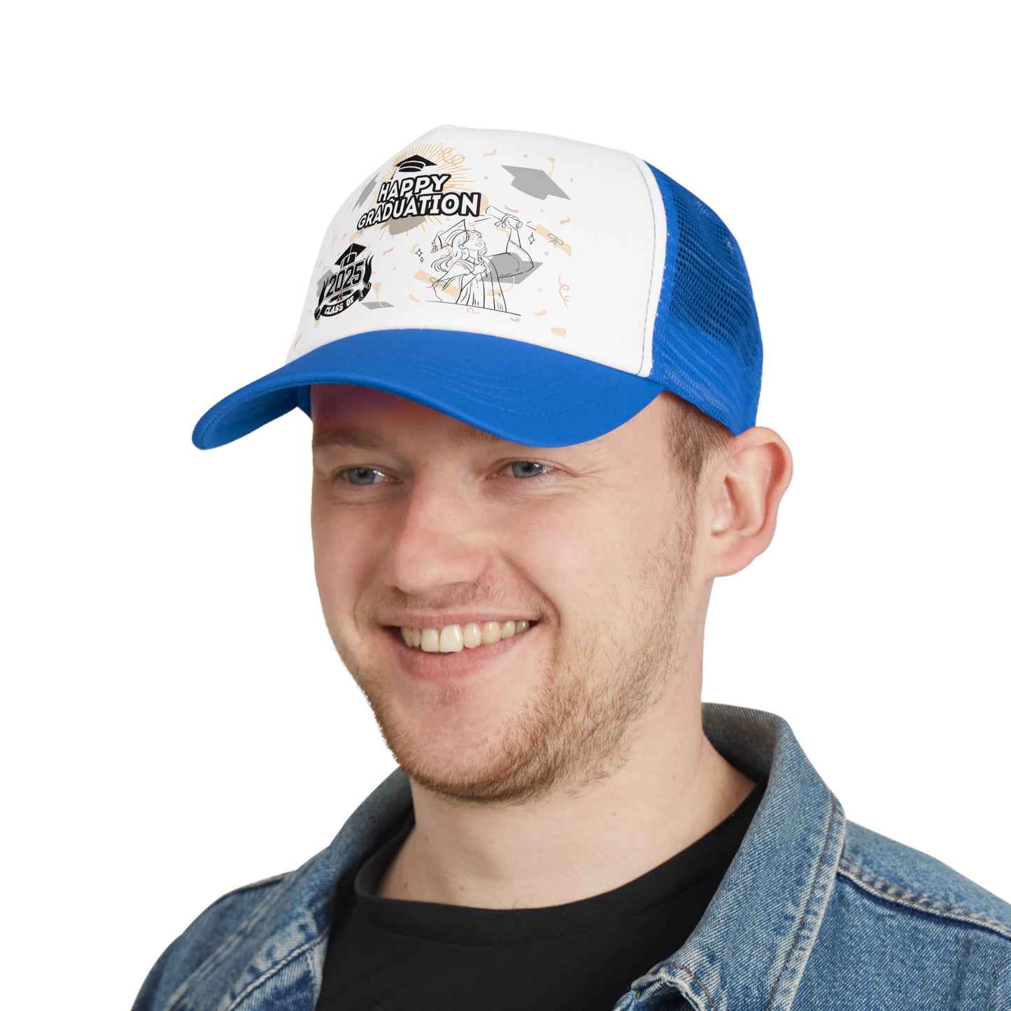 Happy Graduation Mesh Cap | 2025 Class of Trucker Hat | Perfect for Graduates