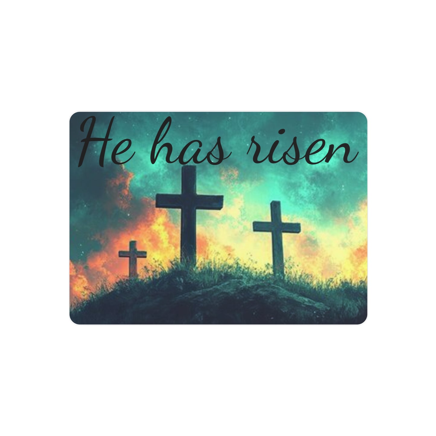 Inspirational Metal Art Sign with Cross Design