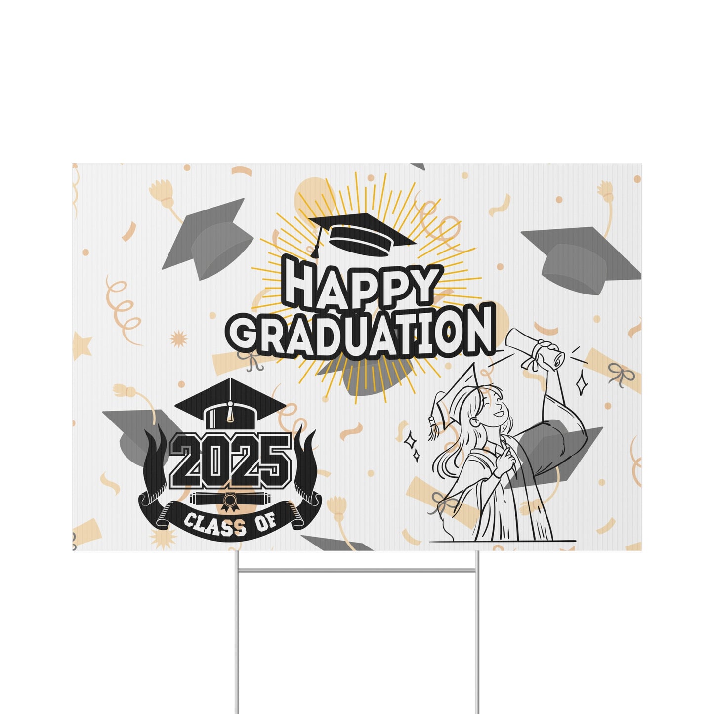 Graduation Lawn Sign - Happy Graduation 2025 Celebration Decor
