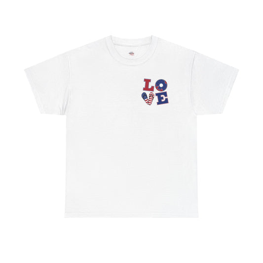 Patriotic Love Unisex Heavy Cotton Tee - God Bless the USA Design