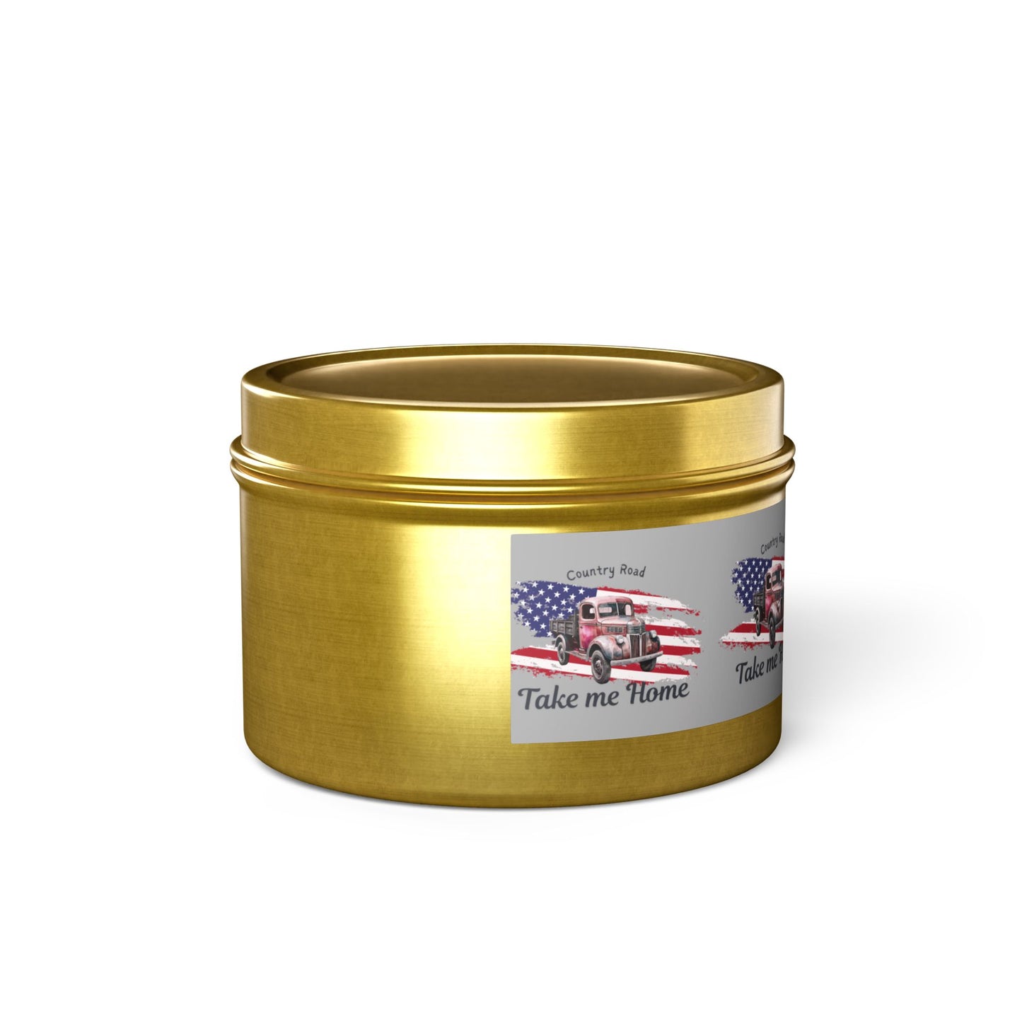 Rustic Tin Candle - 'Take Me Home' with Vintage Truck Design