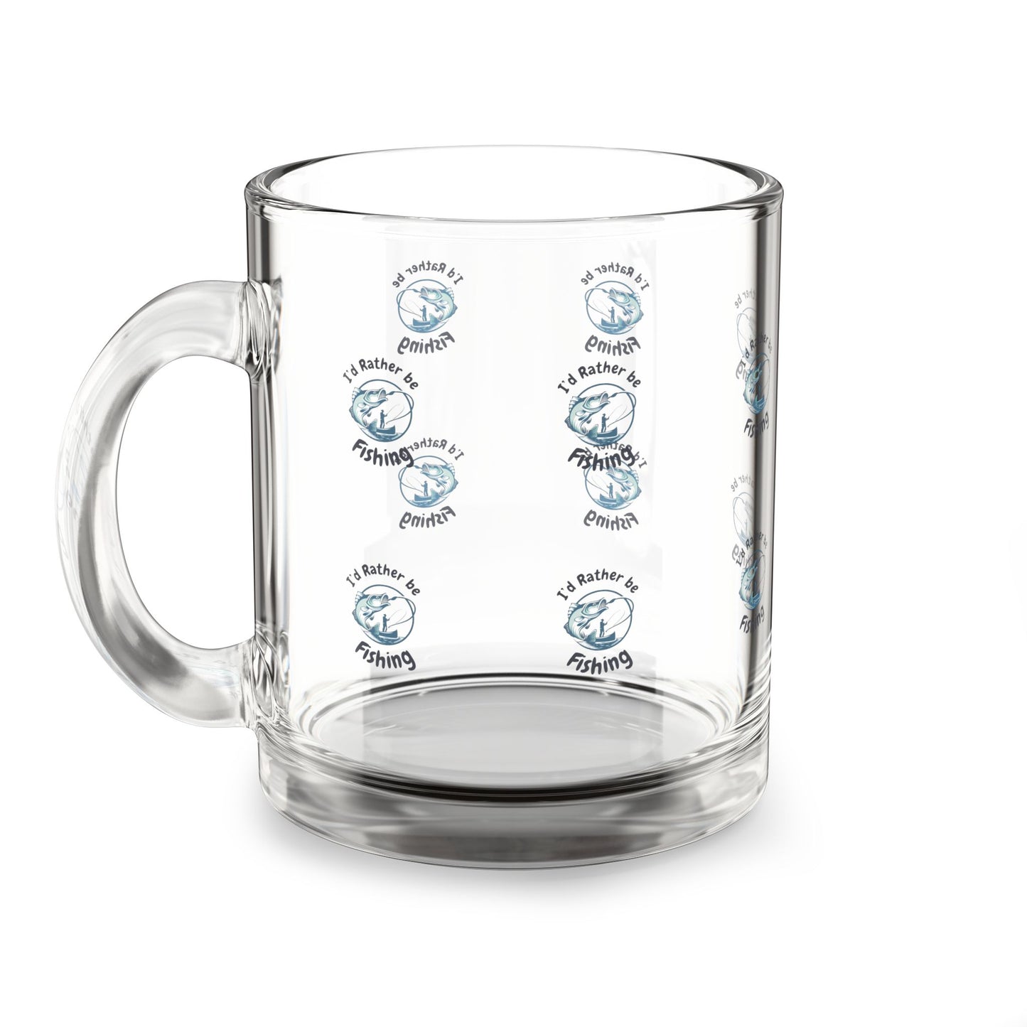 Fishing-Themed Glass Mug - 10oz, Perfect for Outdoor Enthusiasts