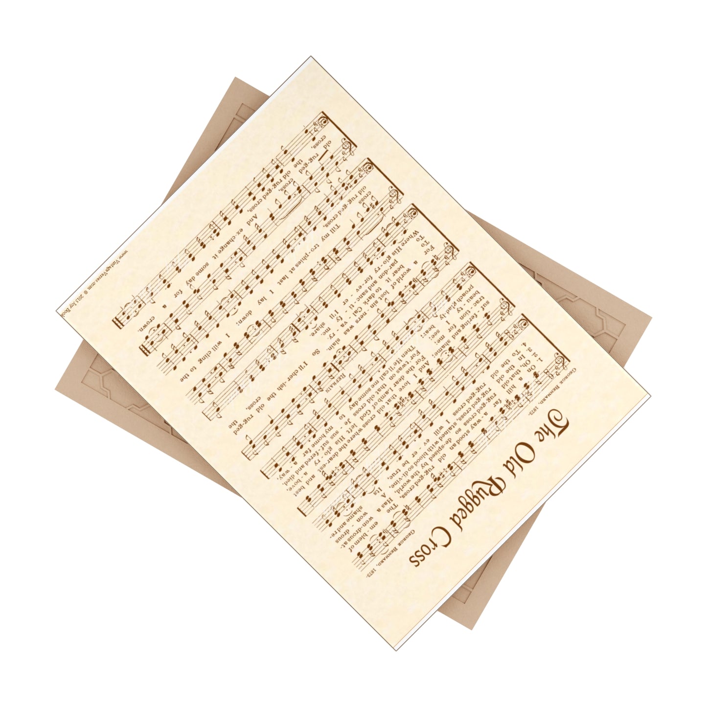 Musical Ceramic Photo Tile - Inspirational 'The Old Rugged Cross' Design