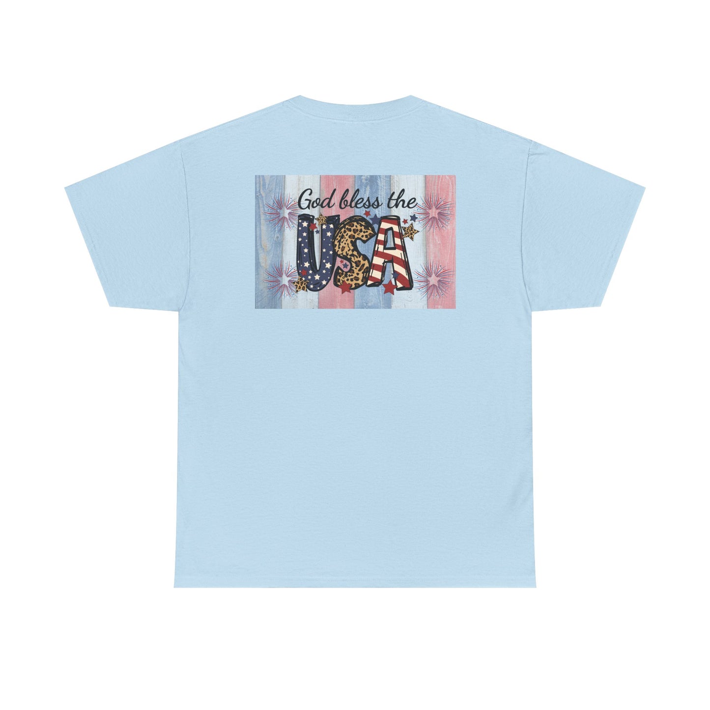 Patriotic Love Unisex Heavy Cotton Tee - God Bless the USA Design