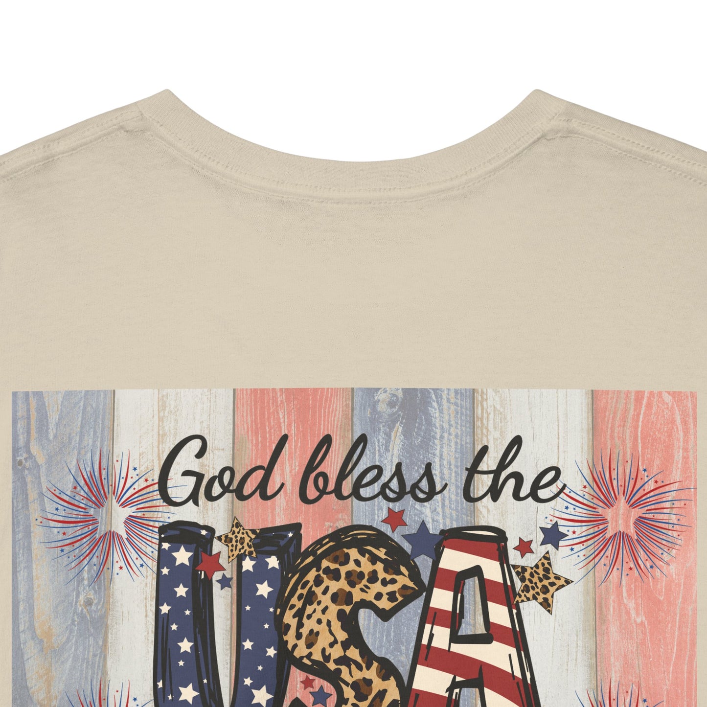 Patriotic Love Unisex Heavy Cotton Tee - God Bless the USA Design