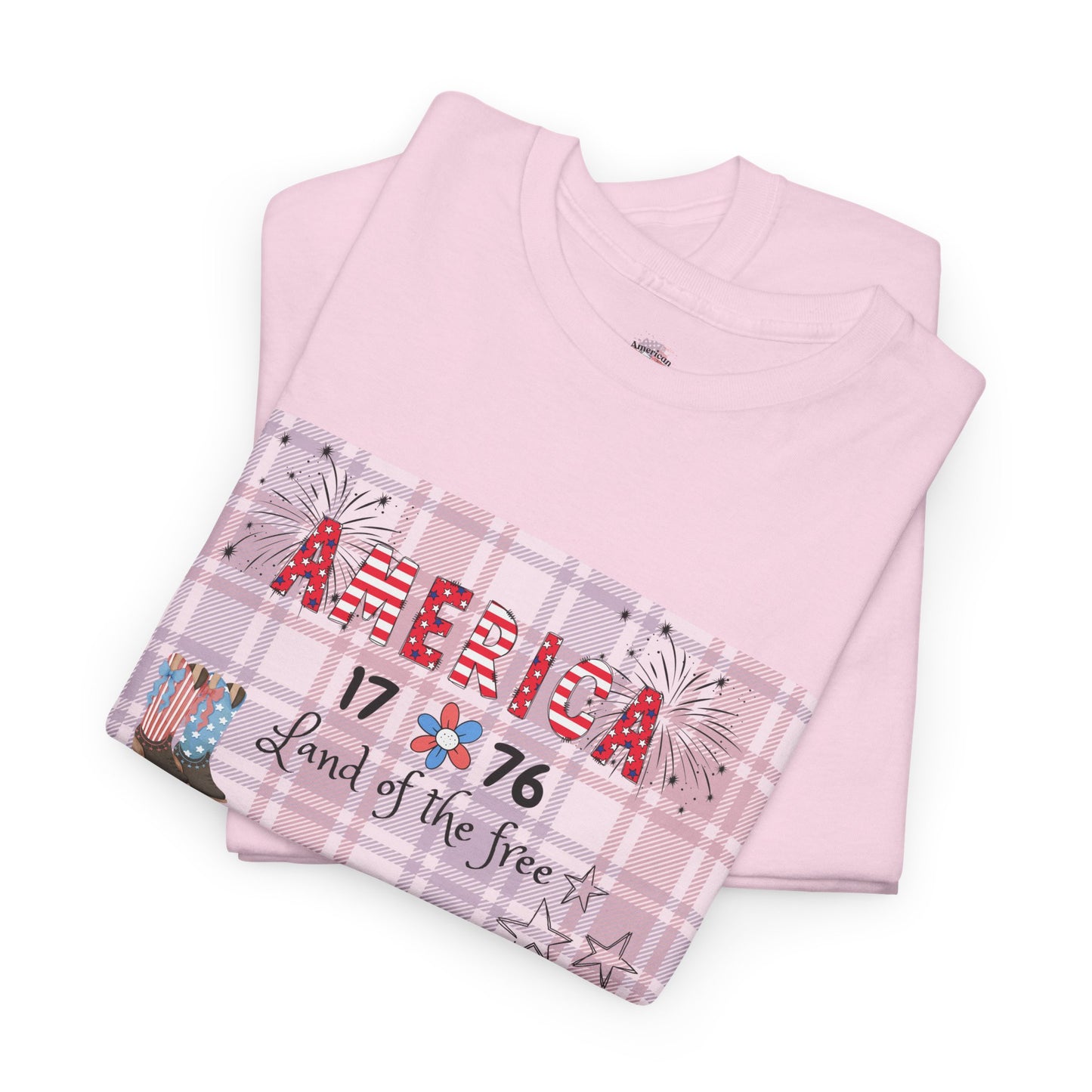 Patriotic Unisex Heavy Cotton Tee | America 1776 Land of the Free