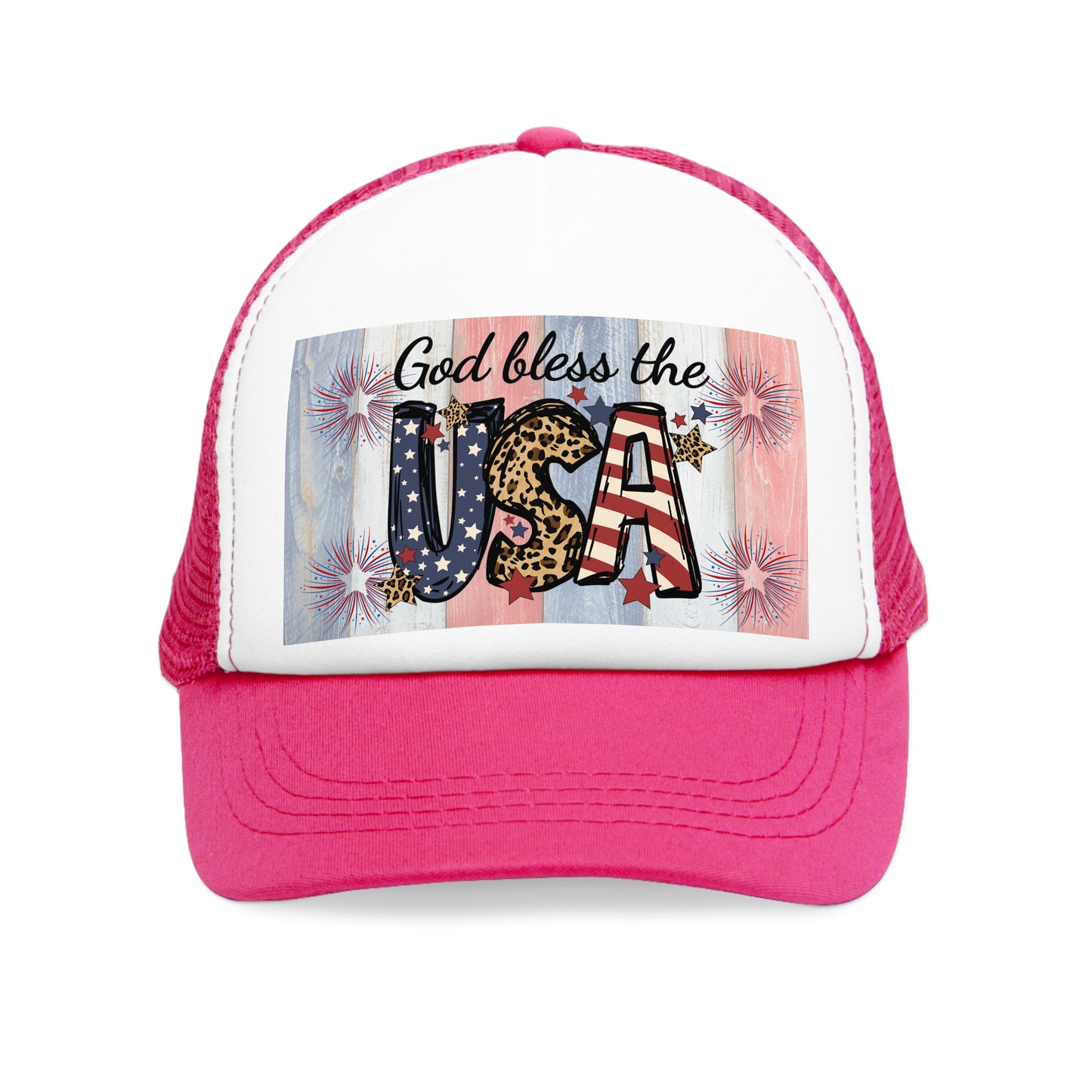 God Bless the USA Mesh Cap, Patriotic Hat, Americana Cap, 4th of July Accessory, Summer Festival Gear