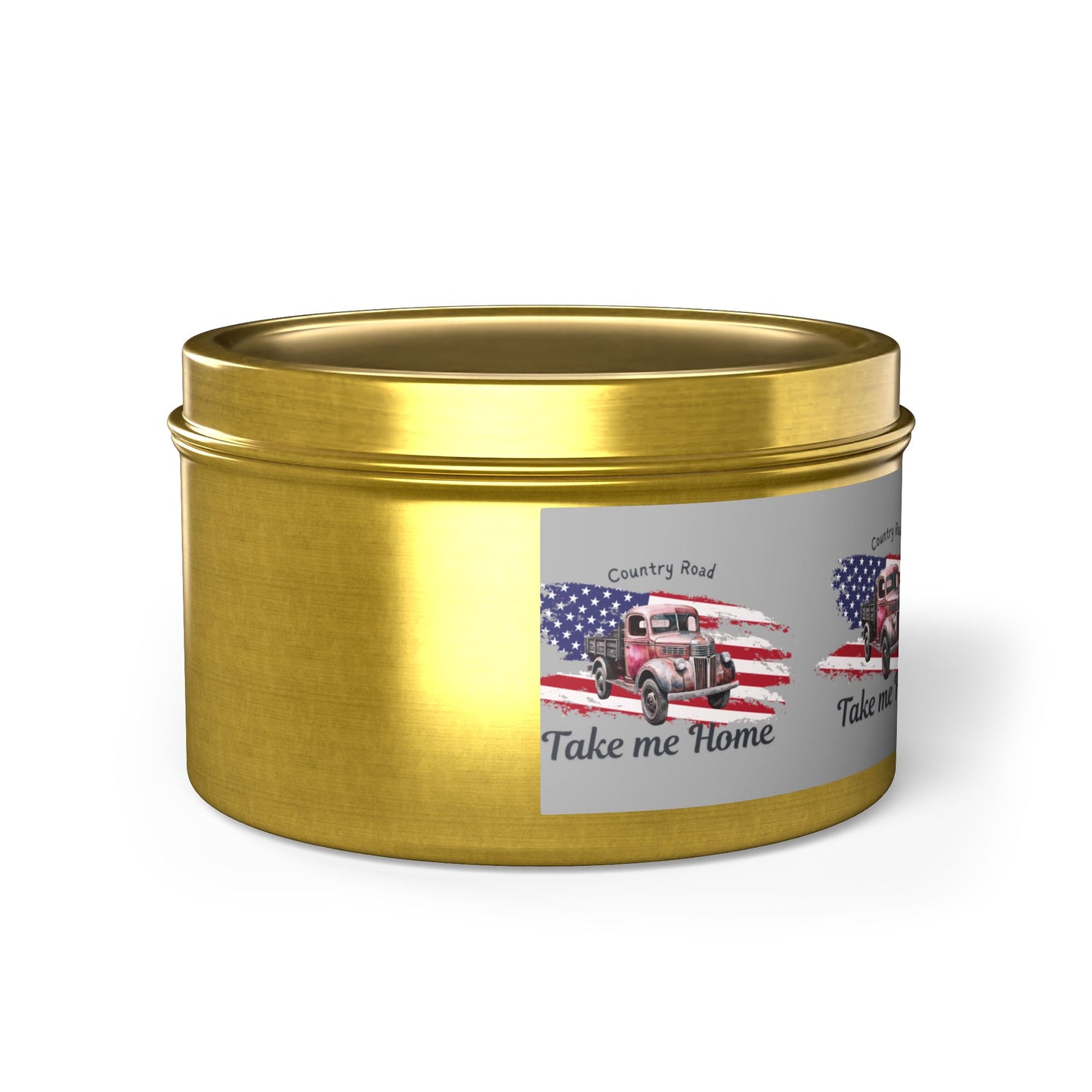 Rustic Tin Candle - 'Take Me Home' with Vintage Truck Design