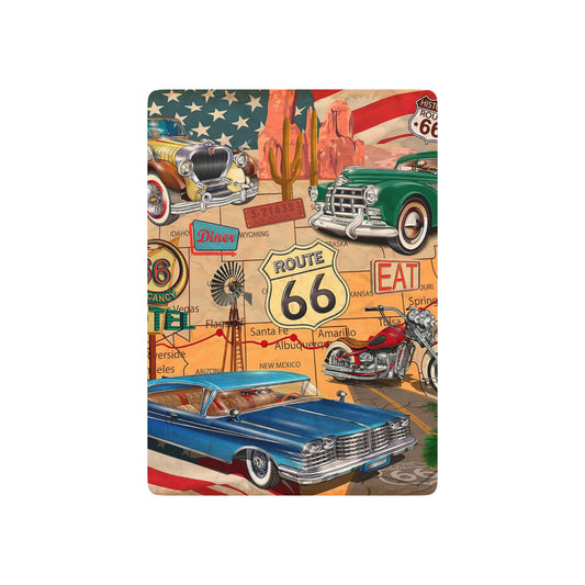 Vintage Route 66 Poker Playing Cards - Classic Cars & Americana Design