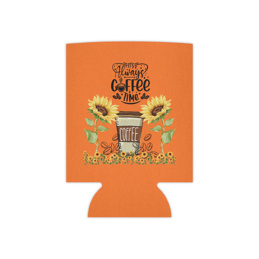 Coffee Time Can Cooler | Sunflower Design, Floral Drink Sleeve, Perfect Gift for Coffee Lovers, Outdoor Events, Summer Parties