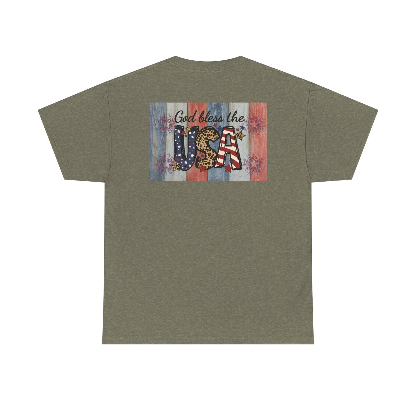 Patriotic Love Unisex Heavy Cotton Tee - God Bless the USA Design