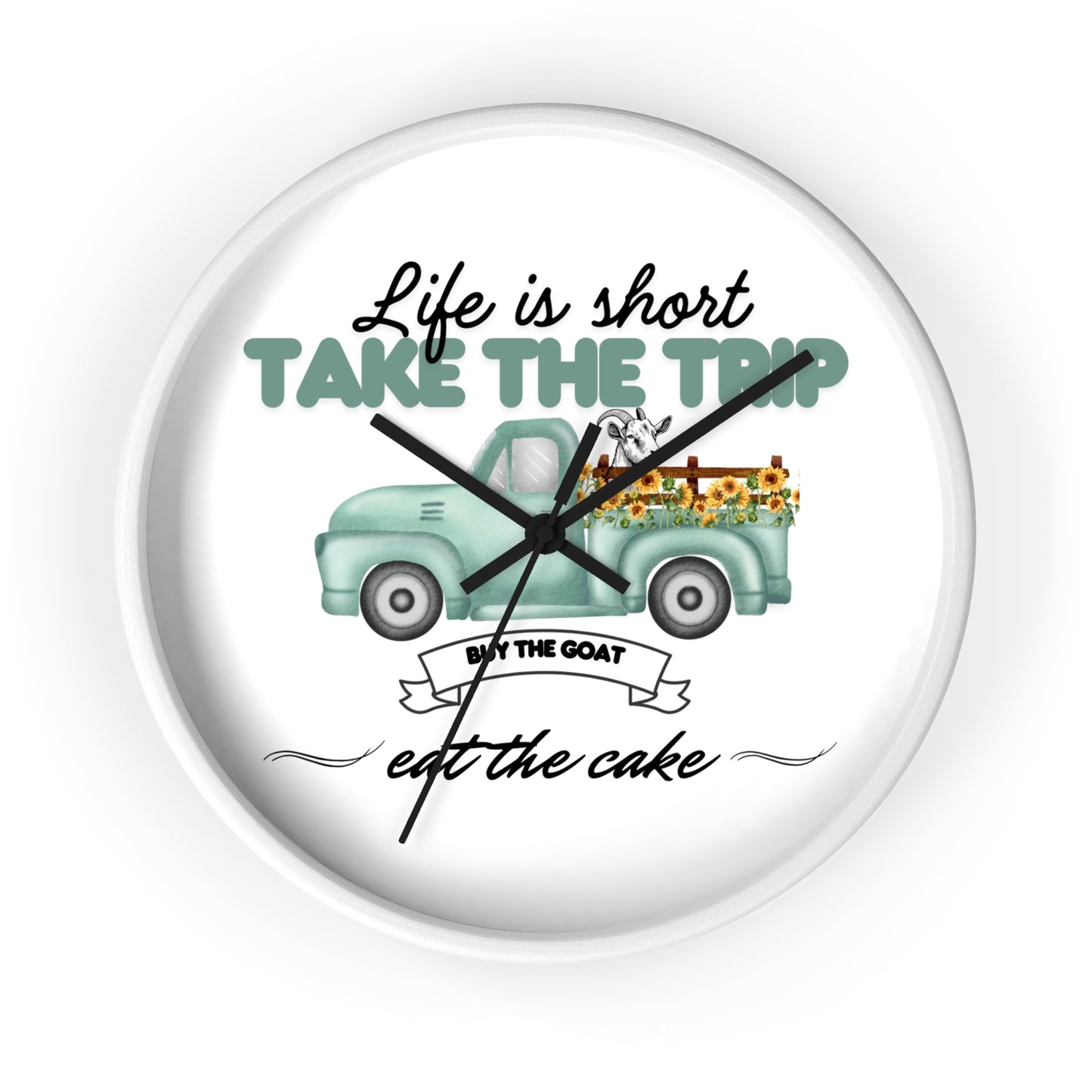 Rustic Farmhouse Wall Clock - 'Life is Short, Take the Trip' Decor for Home