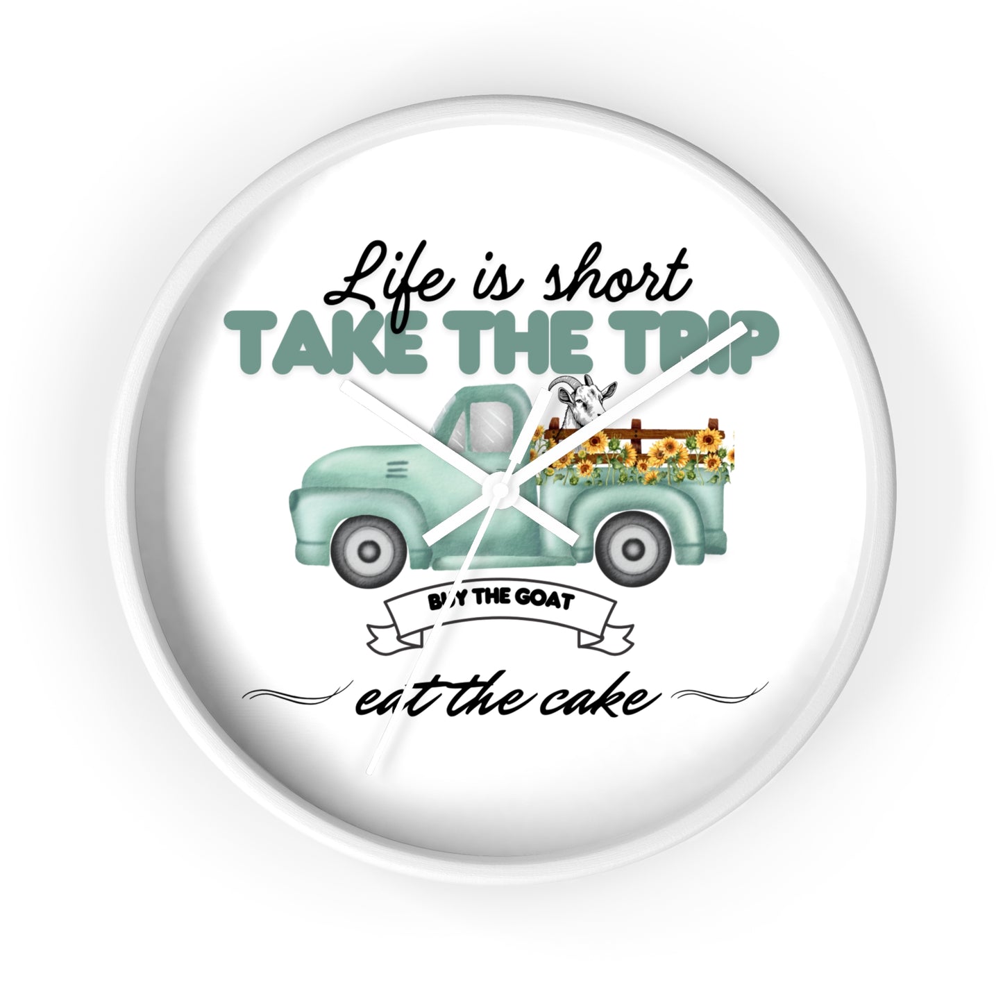 Rustic Farmhouse Wall Clock - 'Life is Short, Take the Trip' Decor for Home