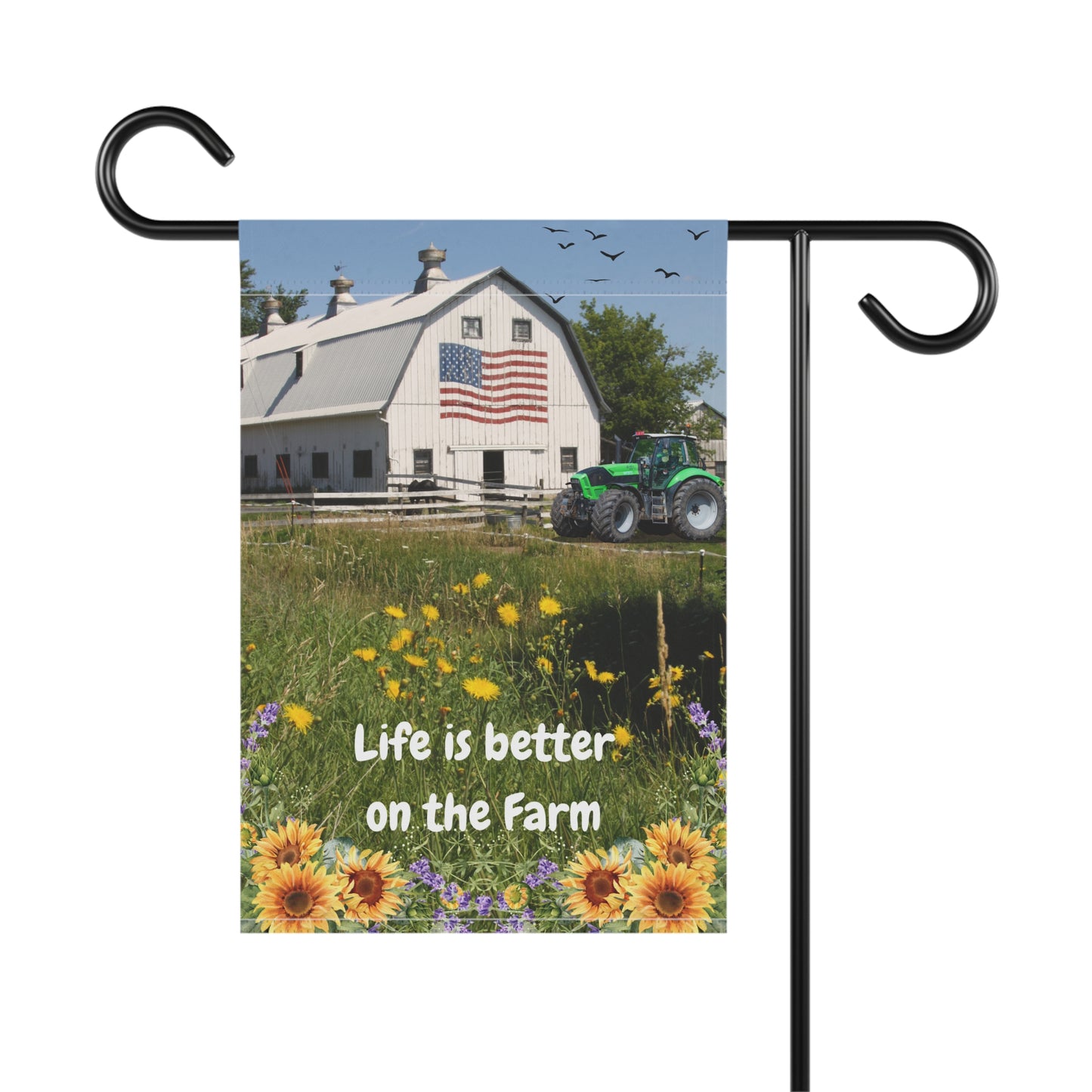 Farmhouse Garden Banner - Life is Better on the Farm, Outdoor Decor, Country Home, Farmhouse Style, Garden Flag, Harvest Decor