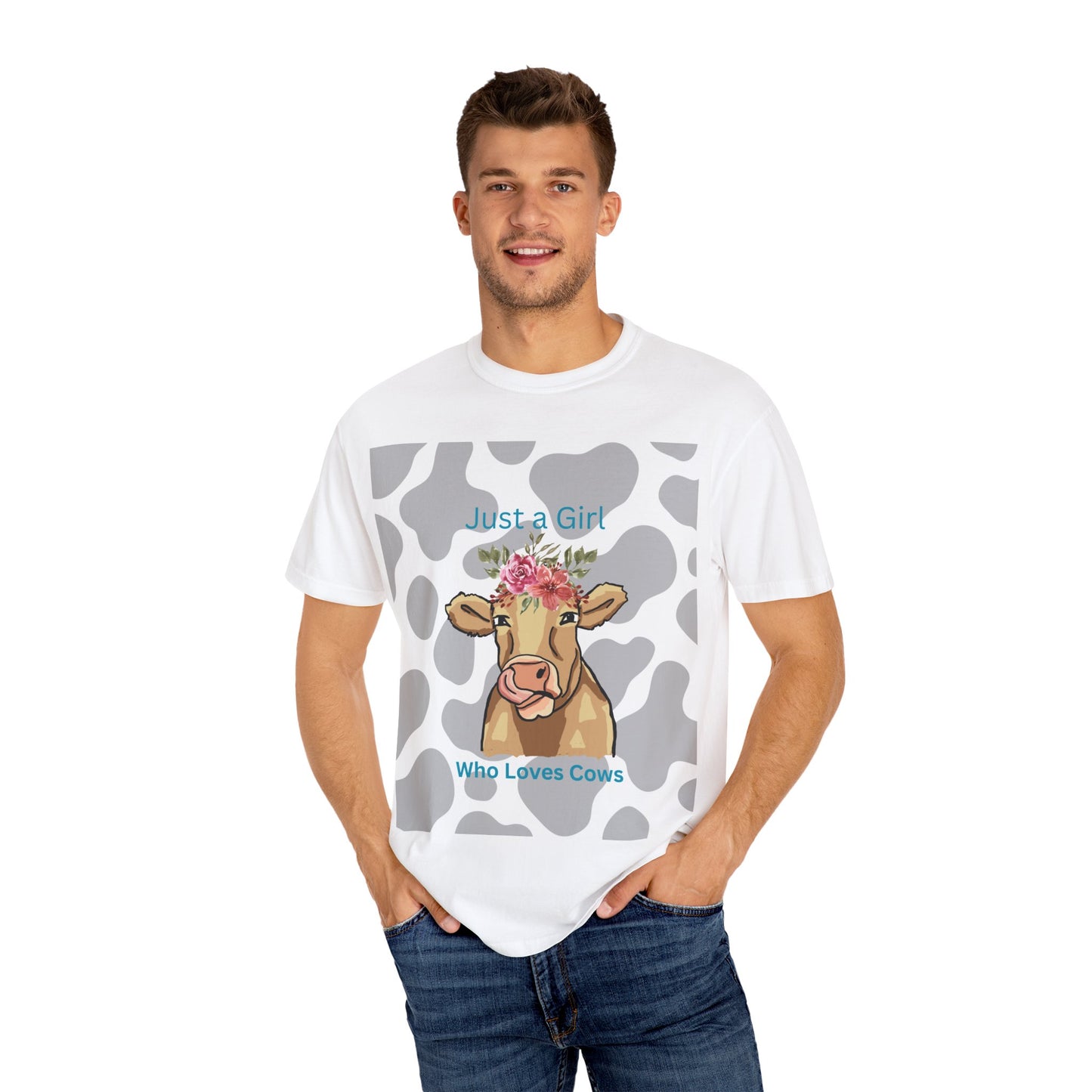 Just a Girl Who Loves Cows T-shirt - Fun and Whimsical Cotton Tee for Animal Lovers