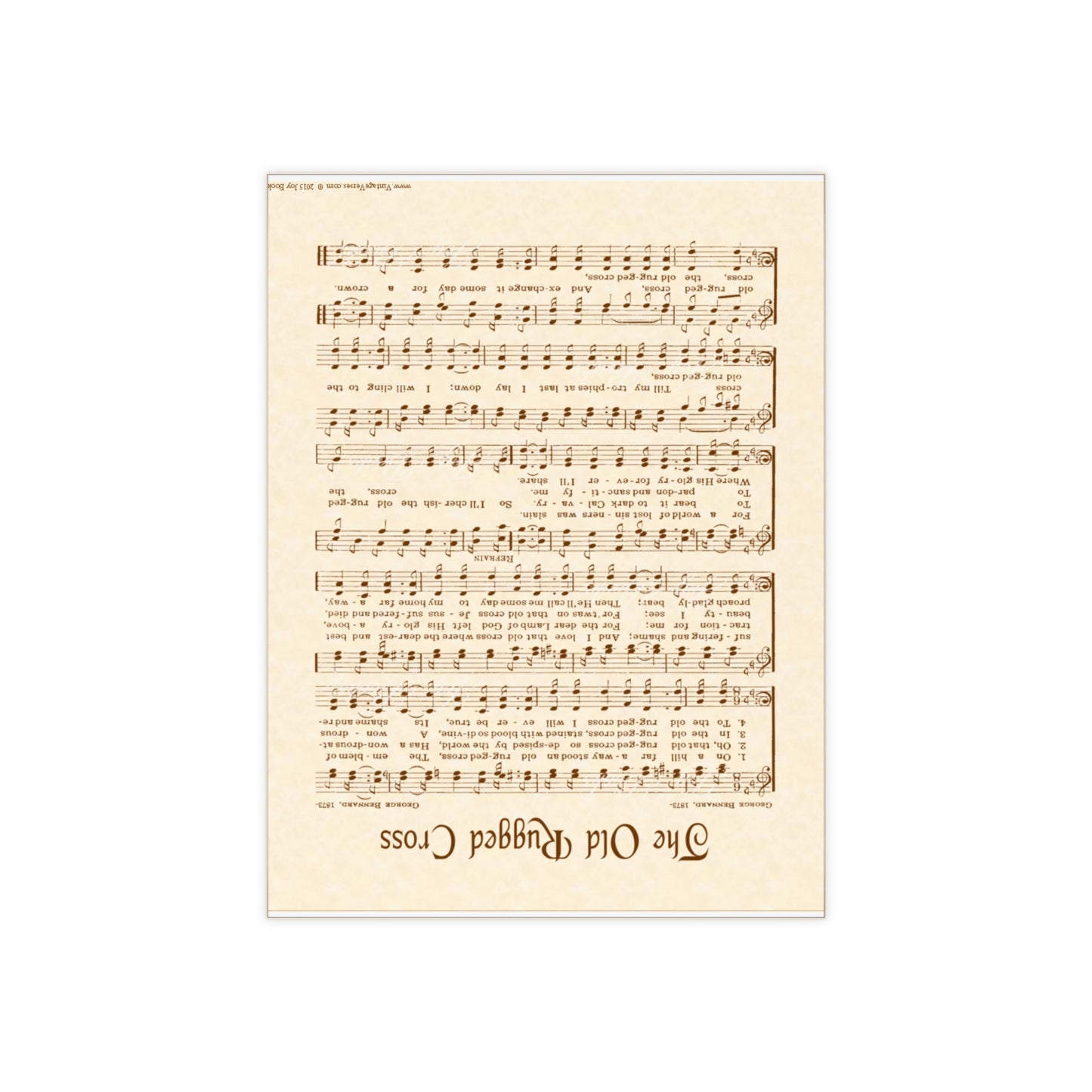 Musical Ceramic Photo Tile - Inspirational 'The Old Rugged Cross' Design