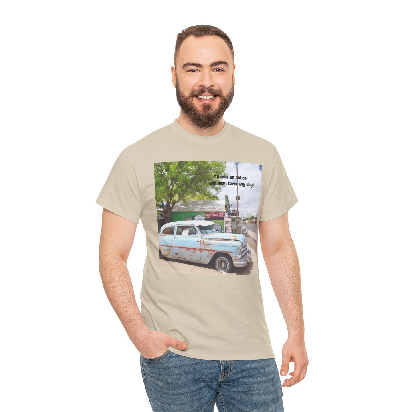 Rustic Vintage Car Tee - Retro Aesthetic Graphic T-Shirt for Casual Outings, Gifts, Travel, Summer Wardrobe, Road Trip Wear