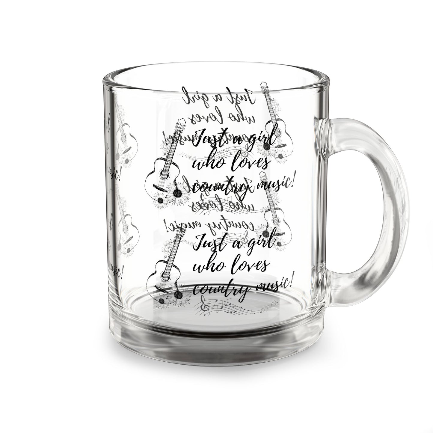 Just a Girl Who Loves Country Music Glass Mug - 10oz
