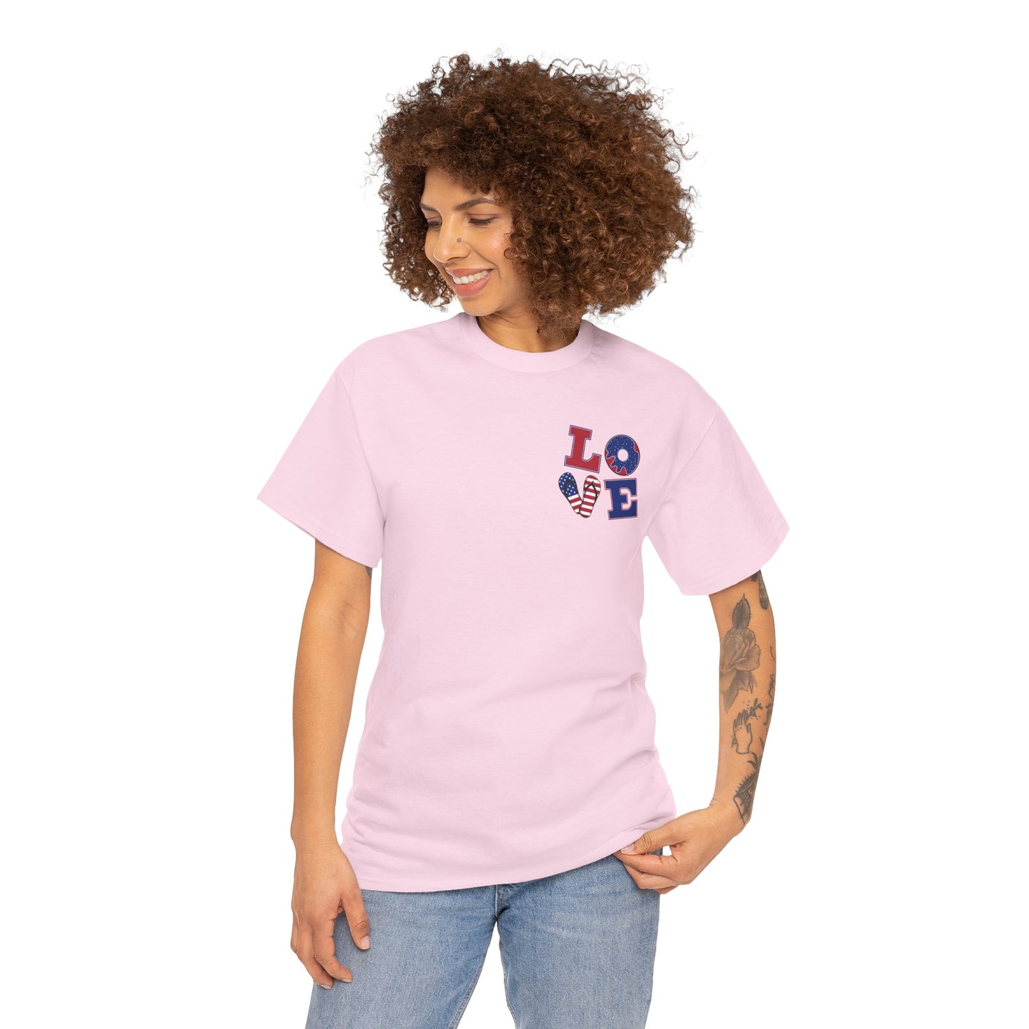 Patriotic Love Unisex Heavy Cotton Tee - God Bless the USA Design