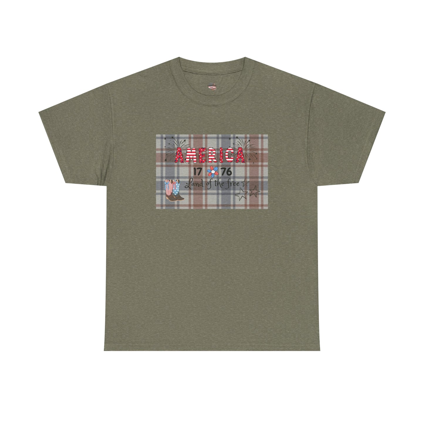 Patriotic Unisex Heavy Cotton Tee | America 1776 Land of the Free