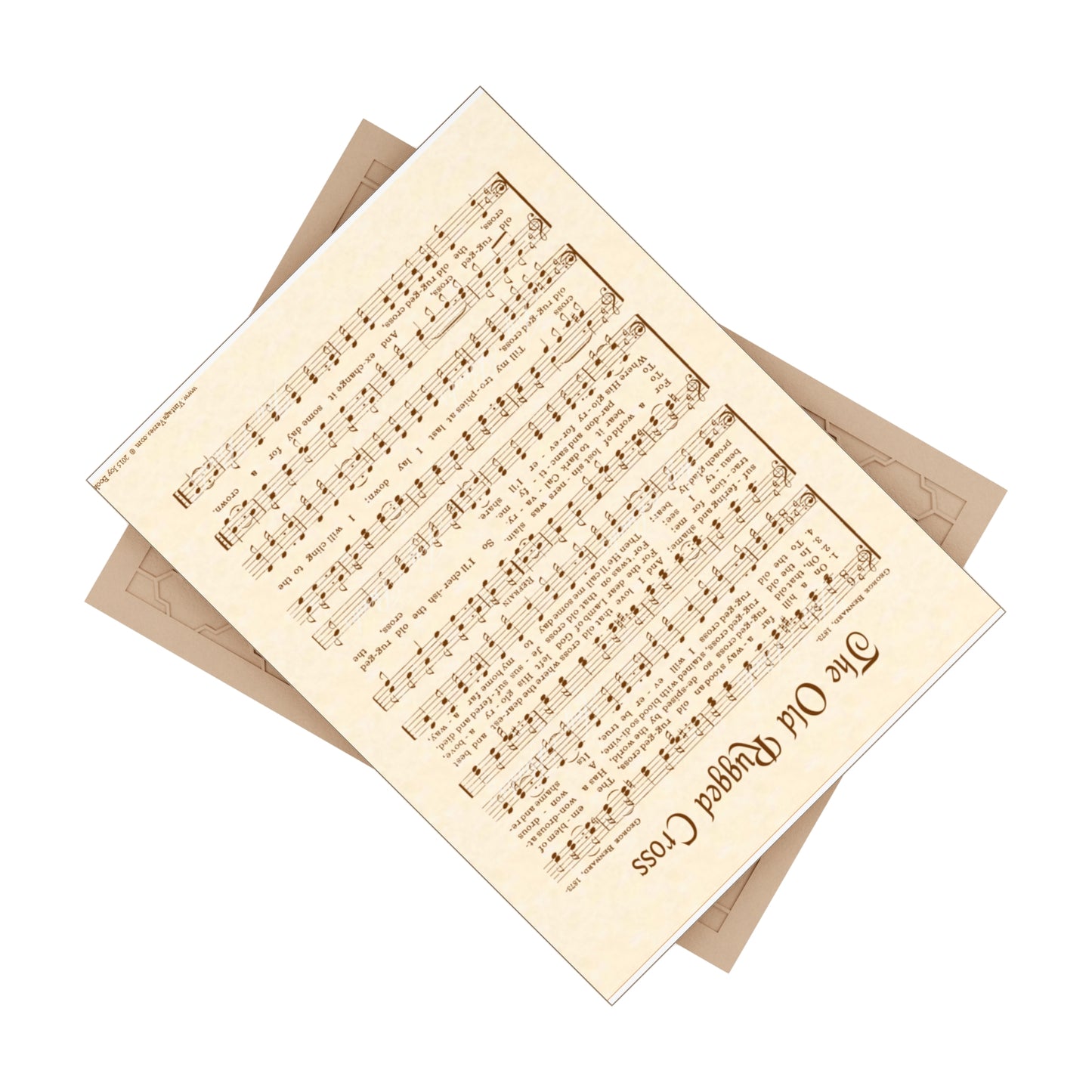Musical Ceramic Photo Tile - Inspirational 'The Old Rugged Cross' Design