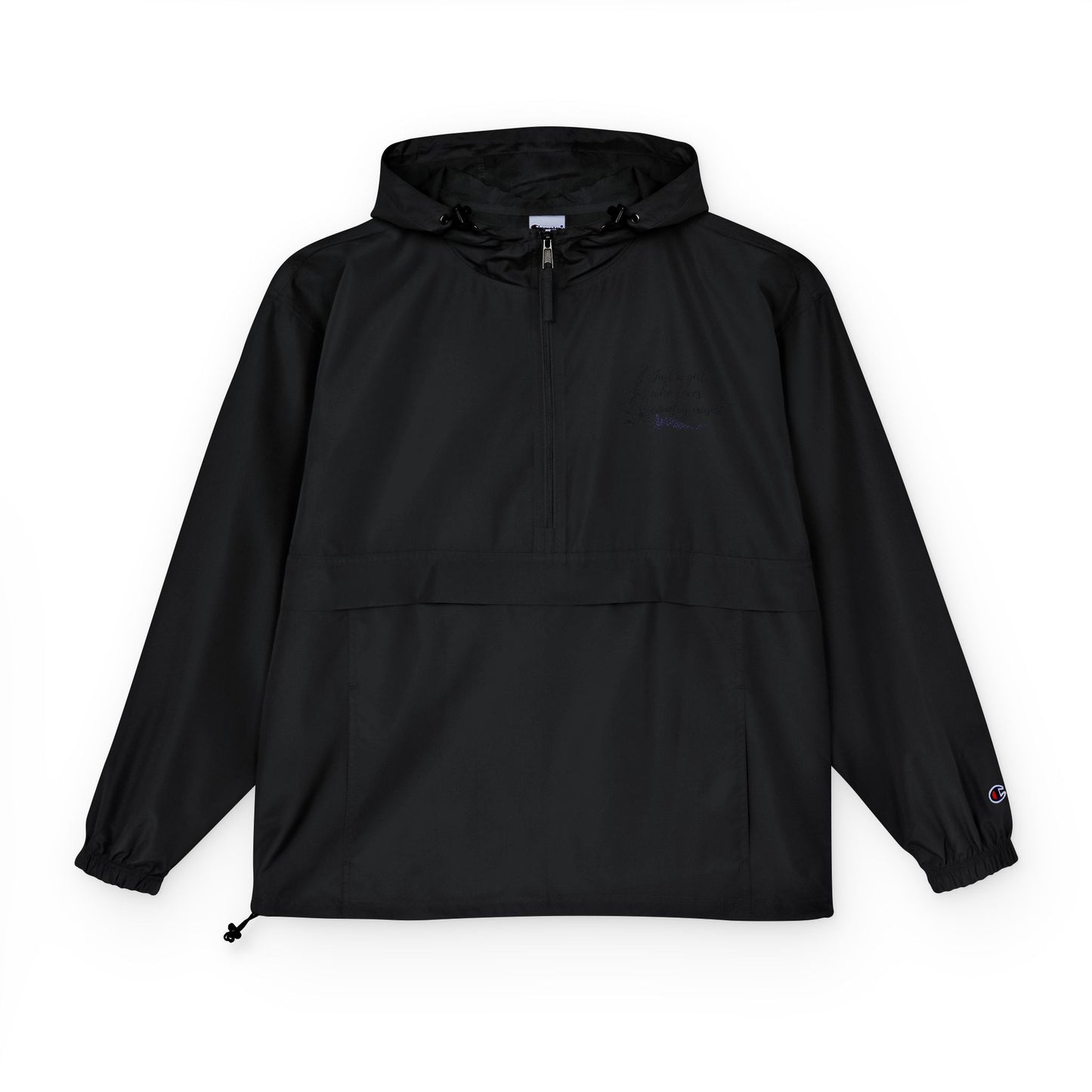 Unisex Packable Anorak Jacket - Lightweight Orange Rain Gear with Inspirational Quote