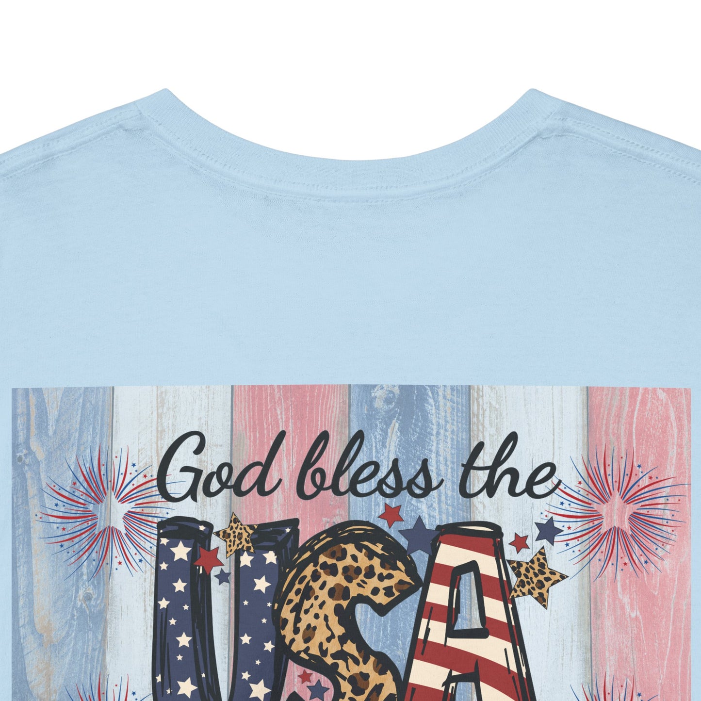 Patriotic Love Unisex Heavy Cotton Tee - God Bless the USA Design