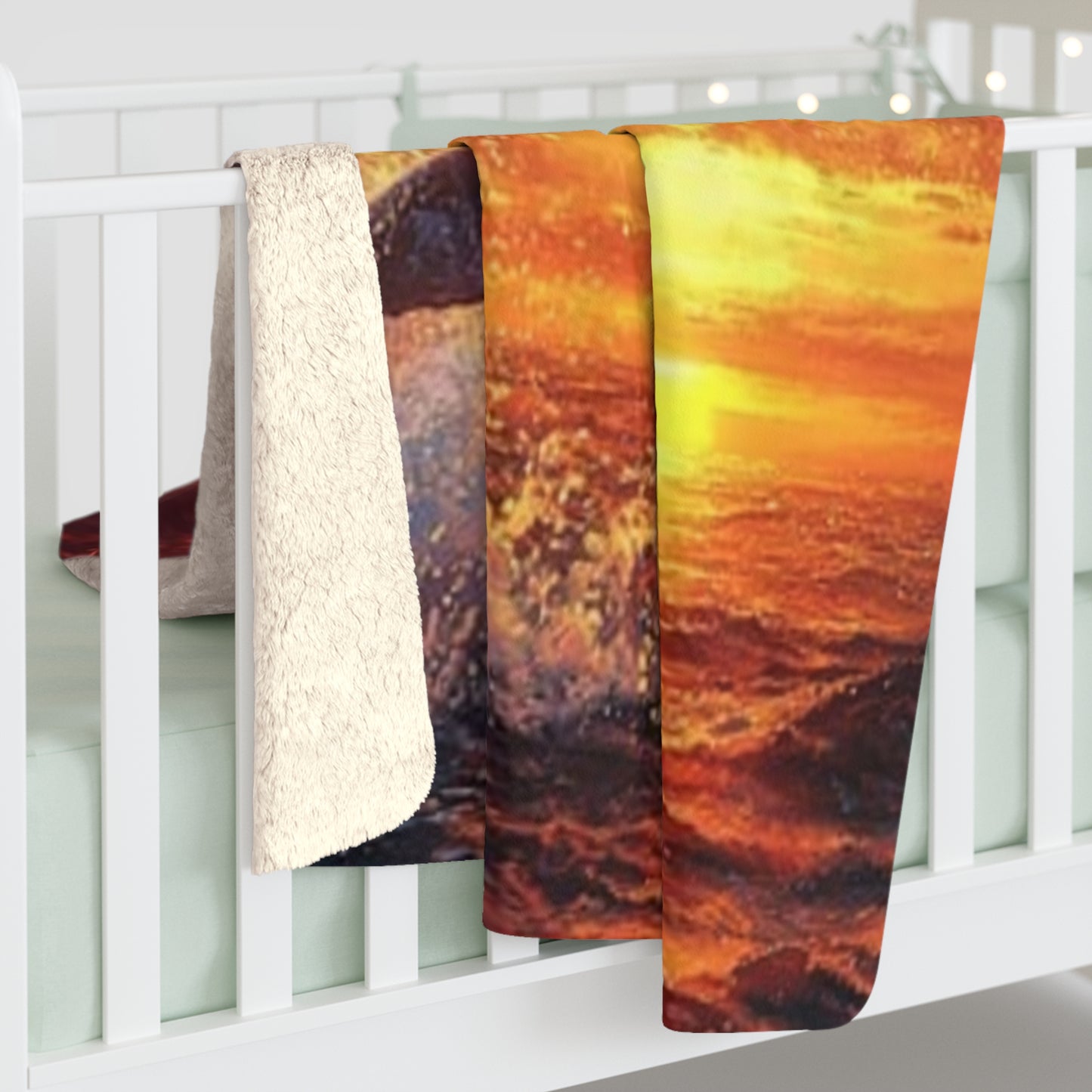 Dolphin Sunset Sherpa Fleece Blanket - Cozy Outdoor Blanket for Beach Lovers
