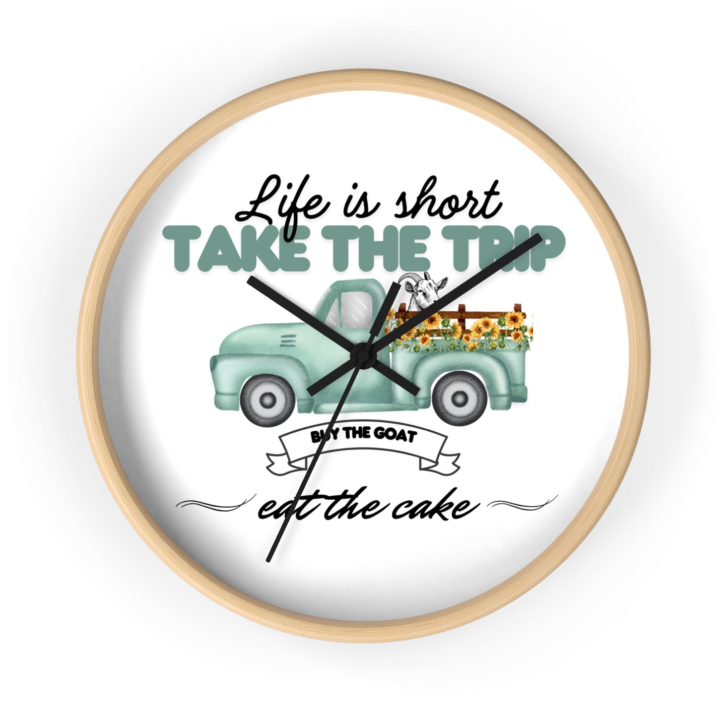 Rustic Farmhouse Wall Clock - 'Life is Short, Take the Trip' Decor for Home