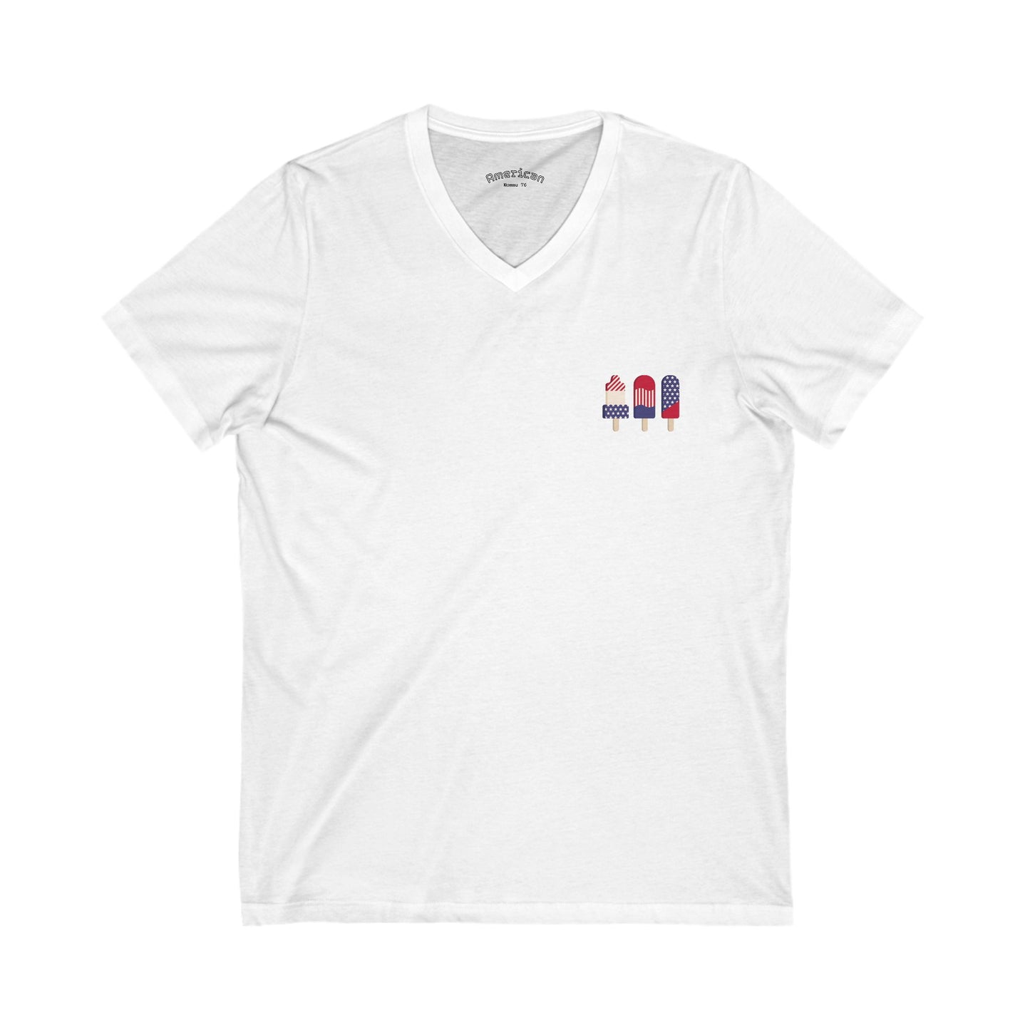 Patriotic Love Tee - Unisex V-Neck with Ice Cream and Donut Design