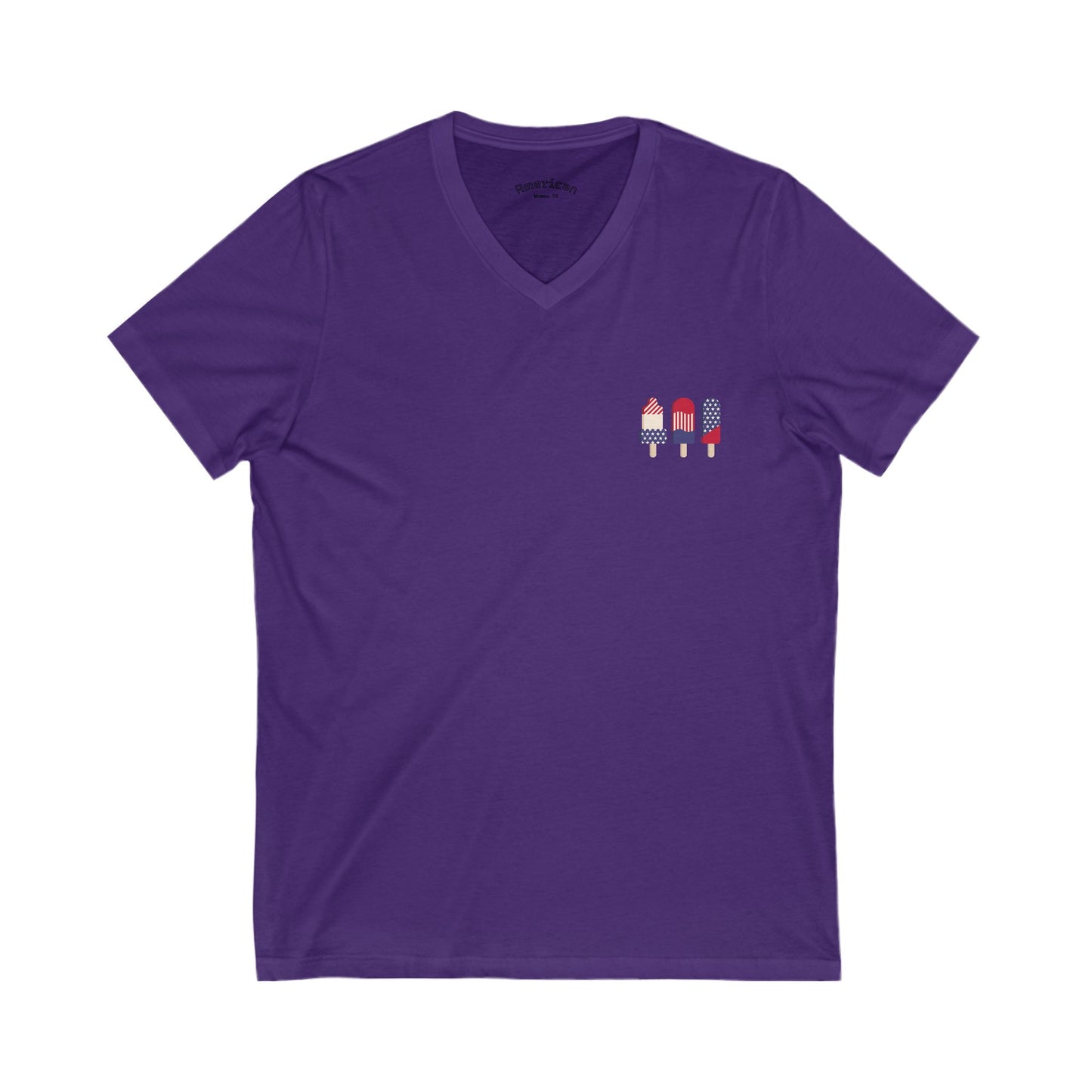 Patriotic Love Tee - Unisex V-Neck with Ice Cream and Donut Design