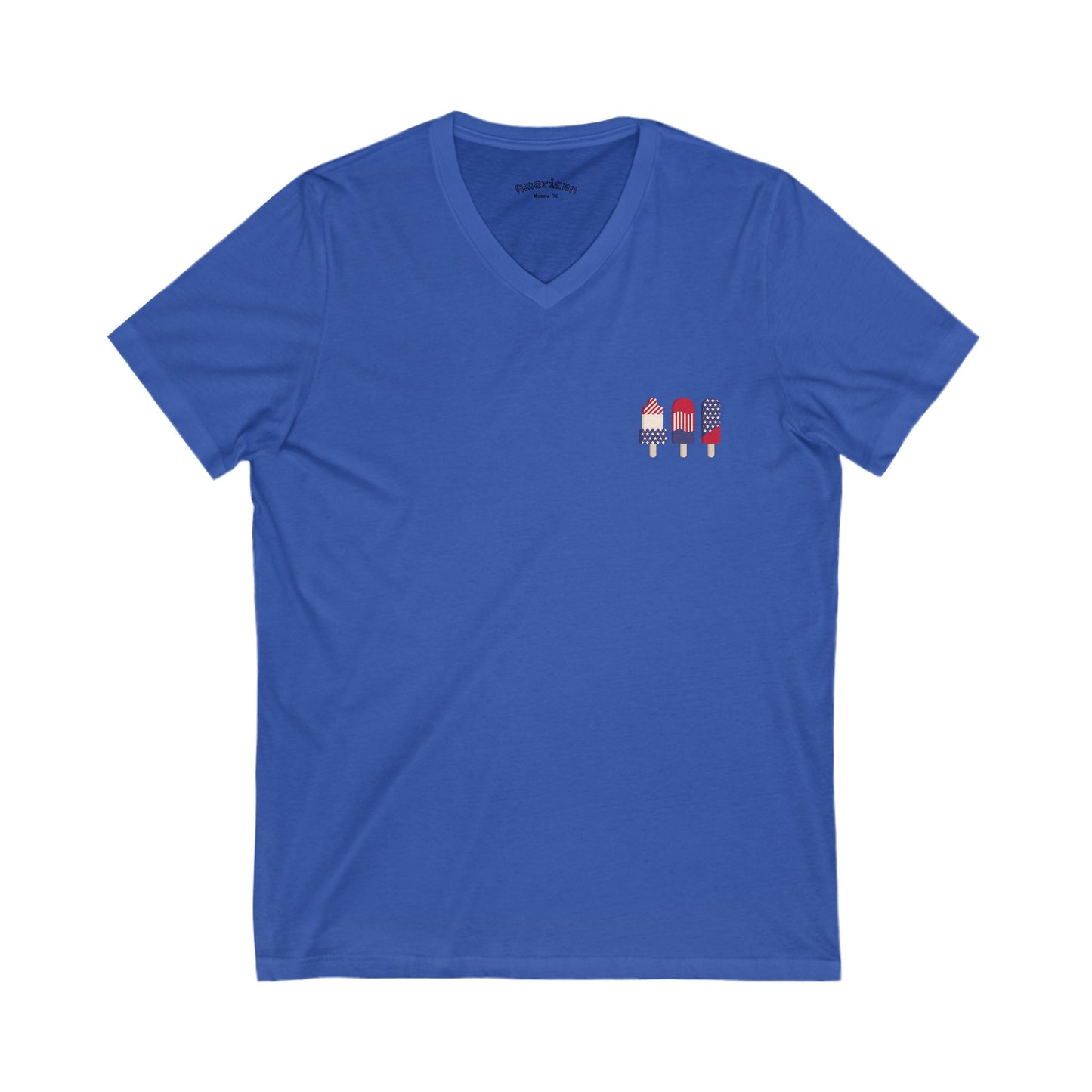 Patriotic Love Tee - Unisex V-Neck with Ice Cream and Donut Design