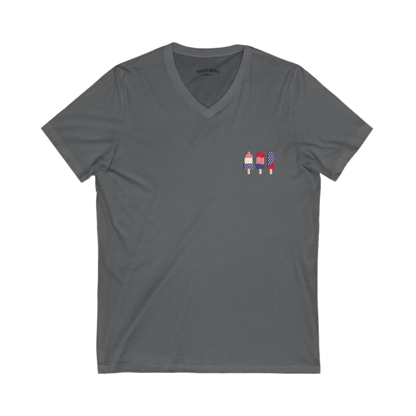 Patriotic Love Tee - Unisex V-Neck with Ice Cream and Donut Design