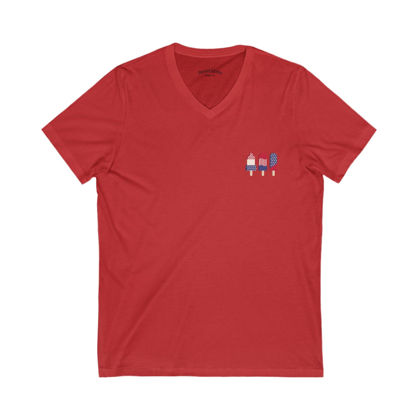 Patriotic Love Tee - Unisex V-Neck with Ice Cream and Donut Design
