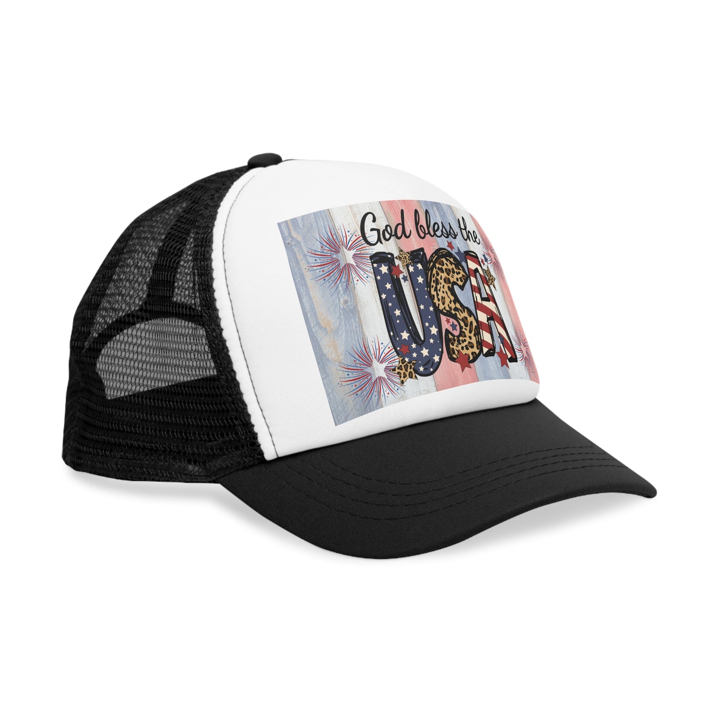 God Bless the USA Mesh Cap, Patriotic Hat, Americana Cap, 4th of July Accessory, Summer Festival Gear
