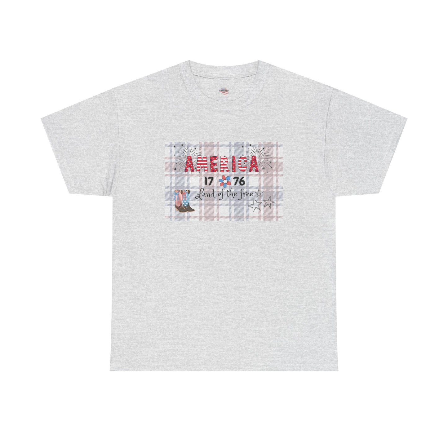 Patriotic Unisex Heavy Cotton Tee | America 1776 Land of the Free