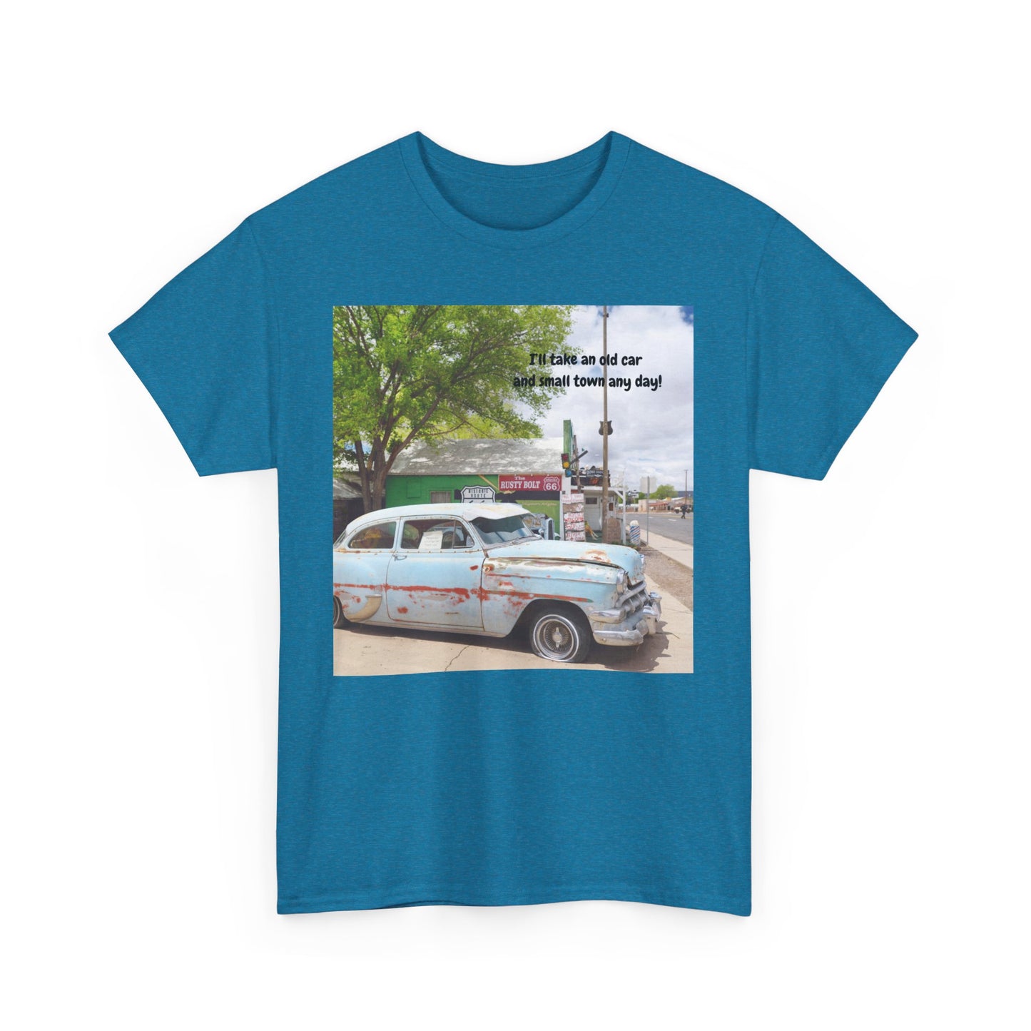 Rustic Vintage Car Tee - Retro Aesthetic Graphic T-Shirt for Casual Outings, Gifts, Travel, Summer Wardrobe, Road Trip Wear